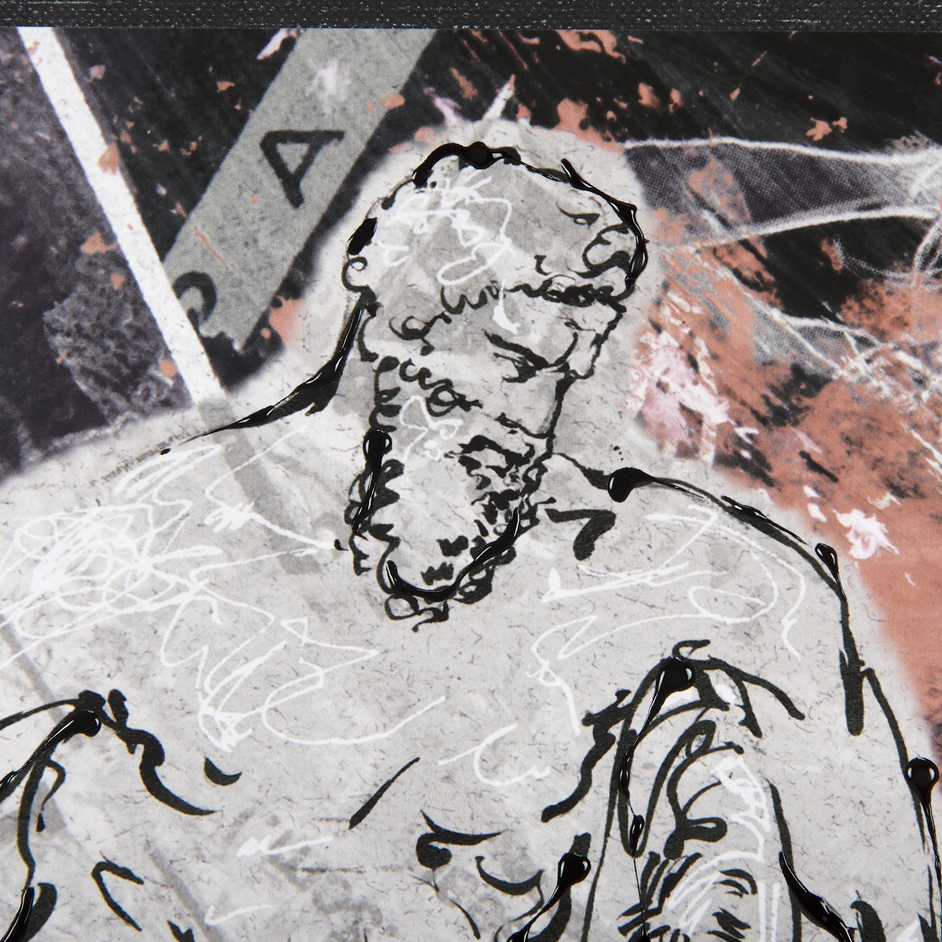 Graffiti sculpture VI by Mercana Studio Hand Embellished Textured Framed Art Print Matted under Glas — product photograph
