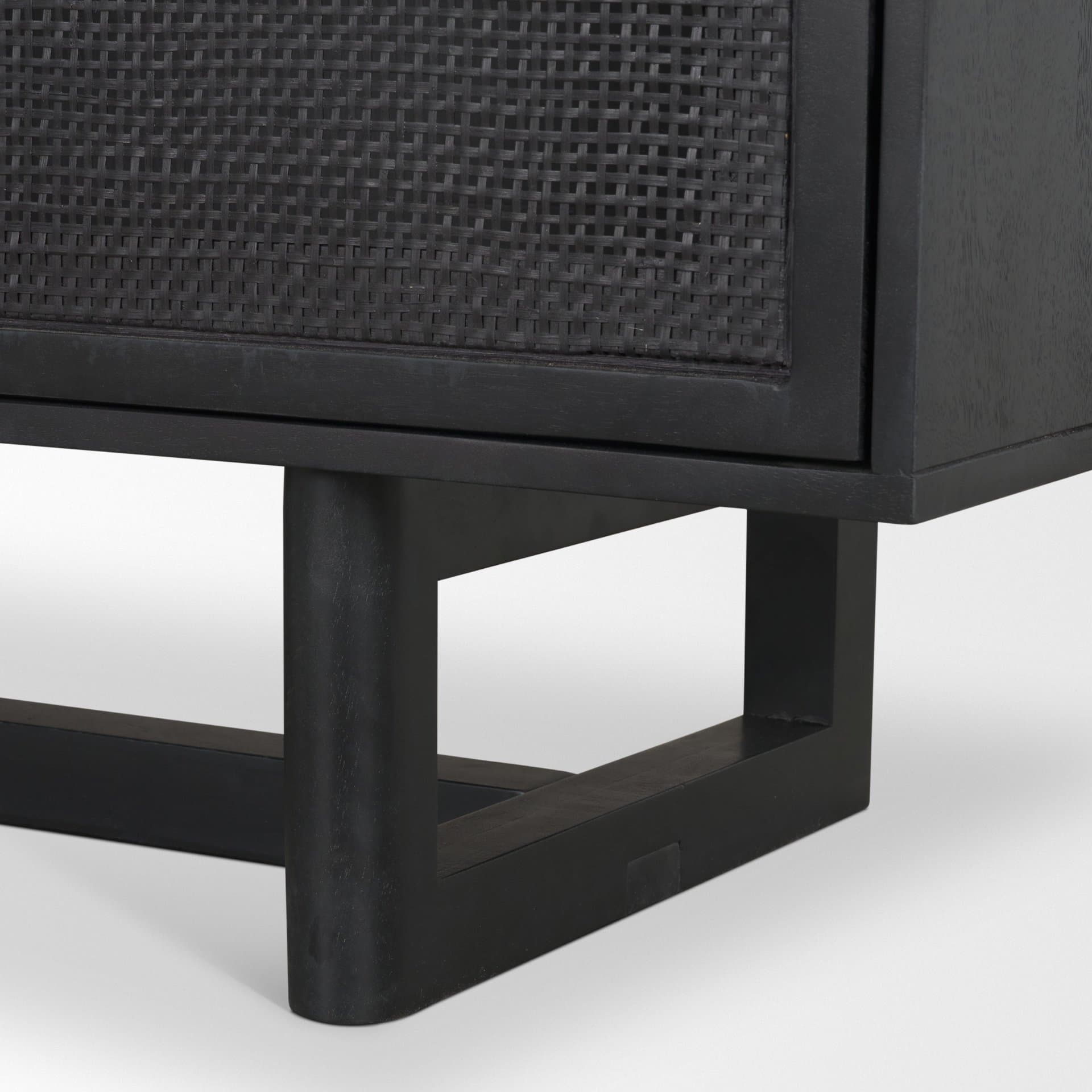 Grier 72" Black Wood W/ Black Cane Sideboard — product photograph