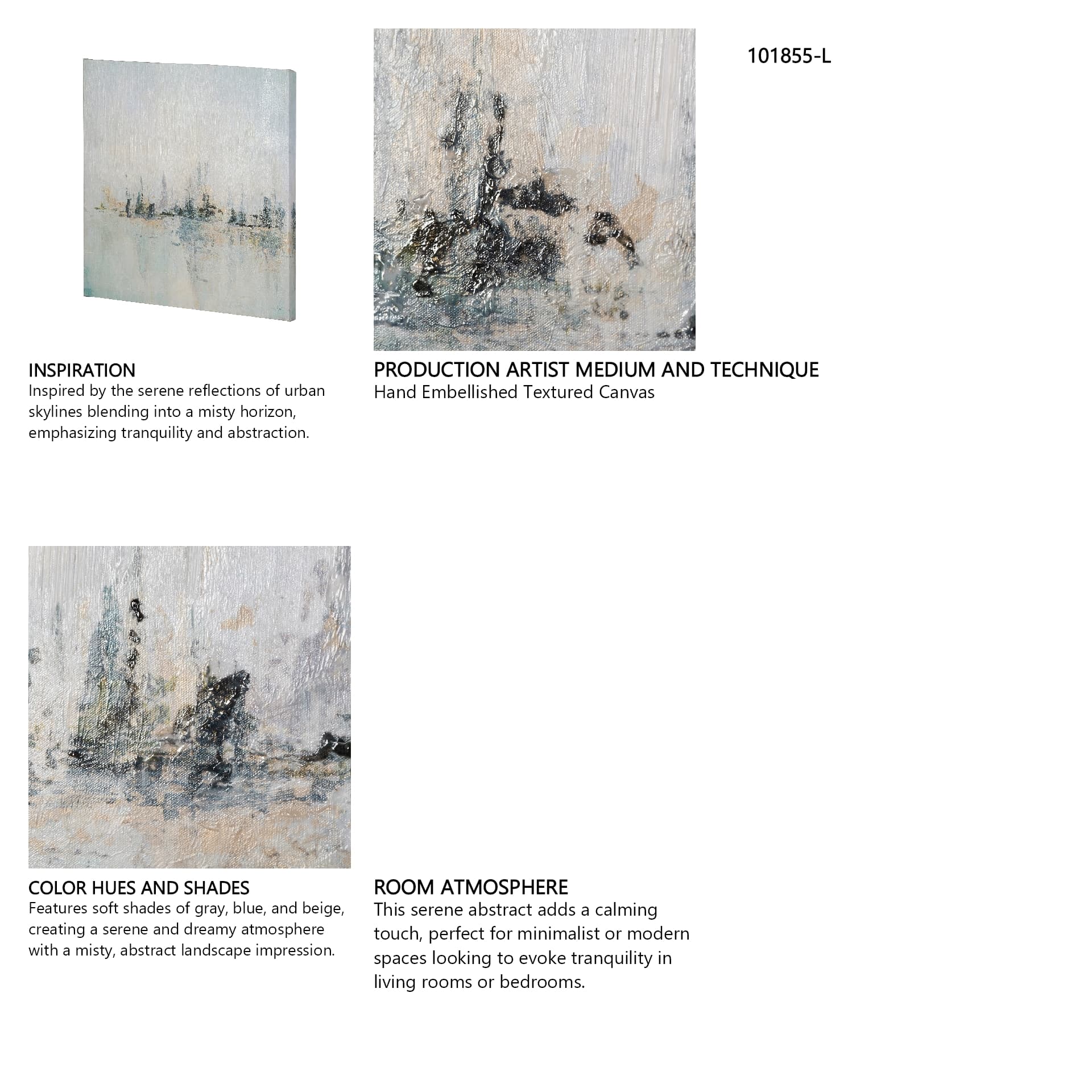 Waterfront I by Jonathan Klassen a Hand Embellished Textured Canvas — in a styled room