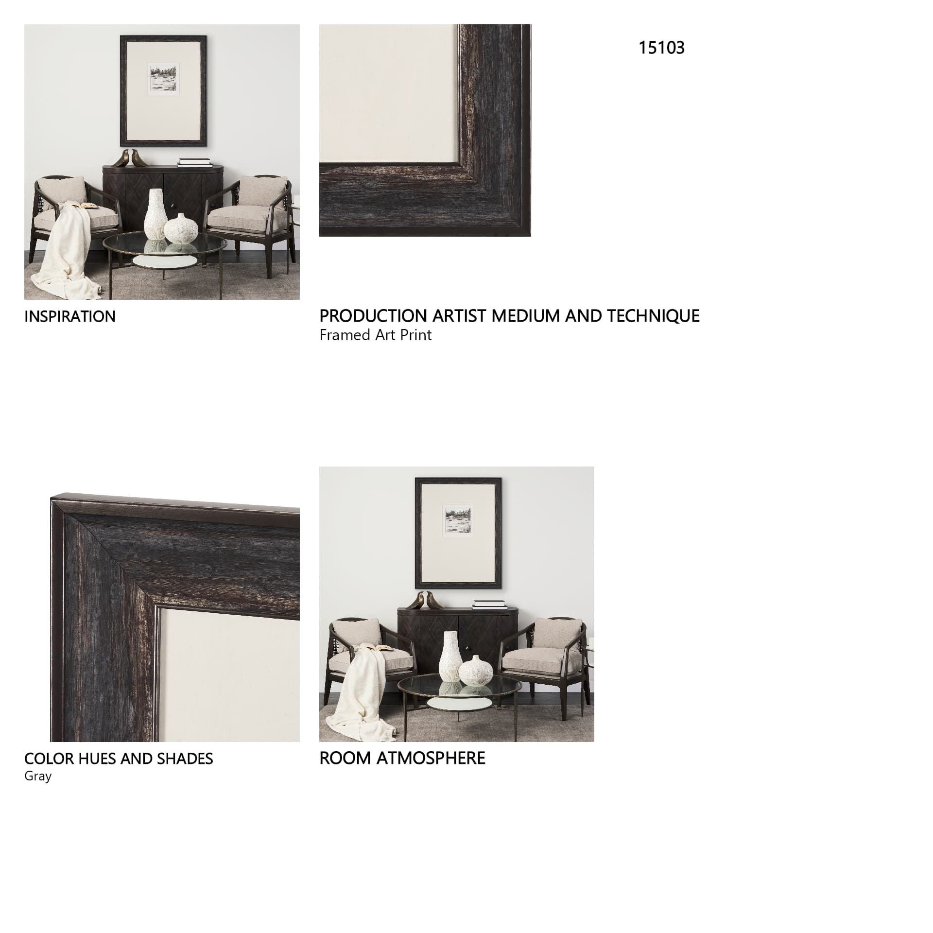 Meadow View by Studio M a handmade Original Framed Artwork under Glass — in a styled room