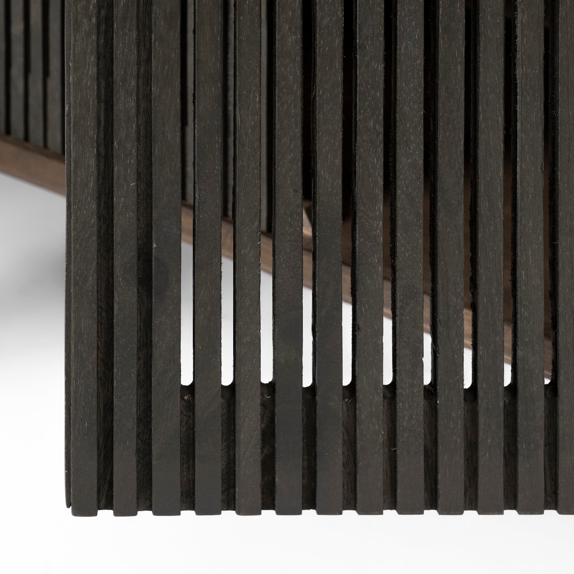 Grace I Two-Toned Brown Solid Wood TV Stand Media Console with Slated Doors, TV up to 82" — product photograph