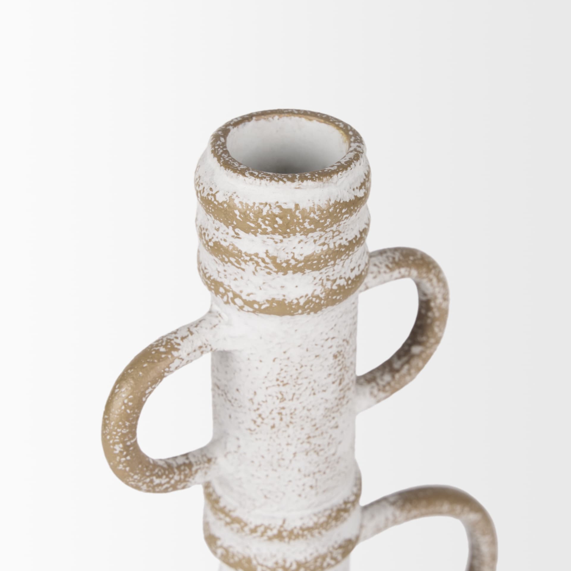 Ziva Large Distressed White Metal Sculptural Object — product photograph