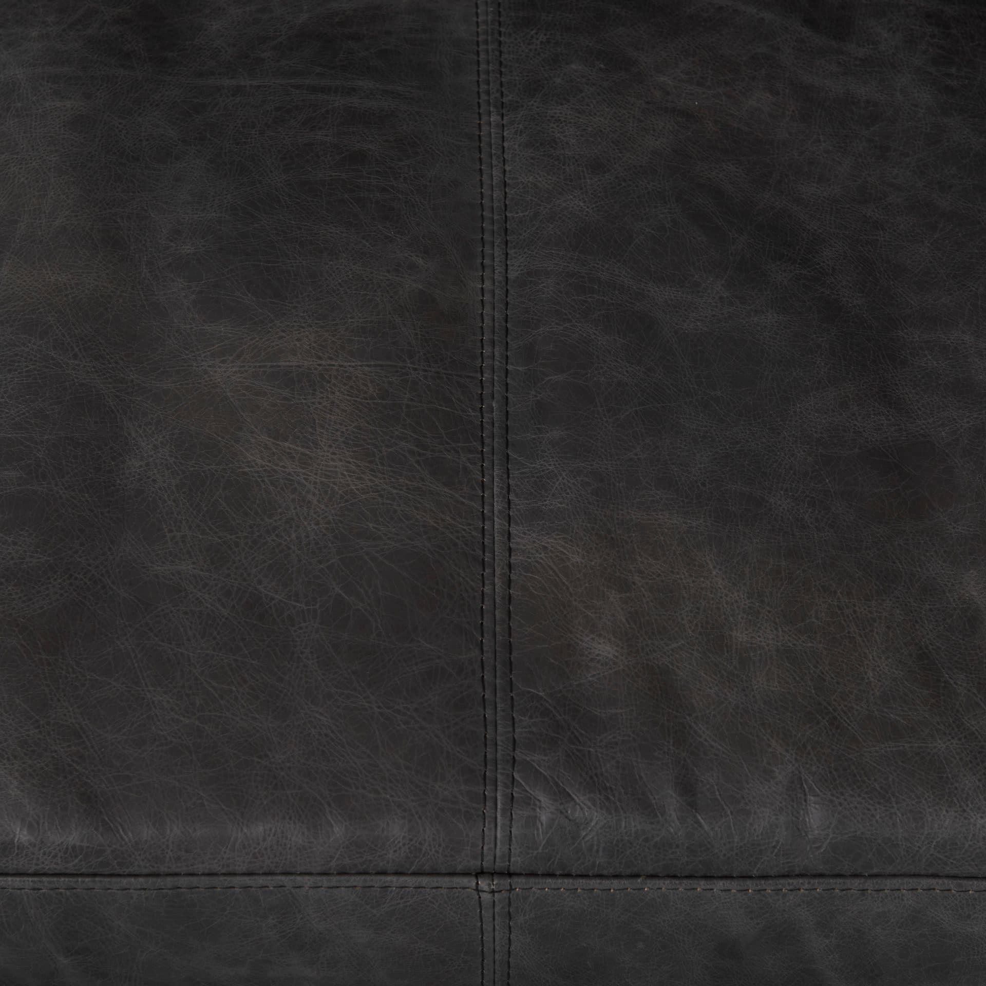 Cochrane 82L x 33W x 32.3 Black Leather Three Seater Sofa — product photograph