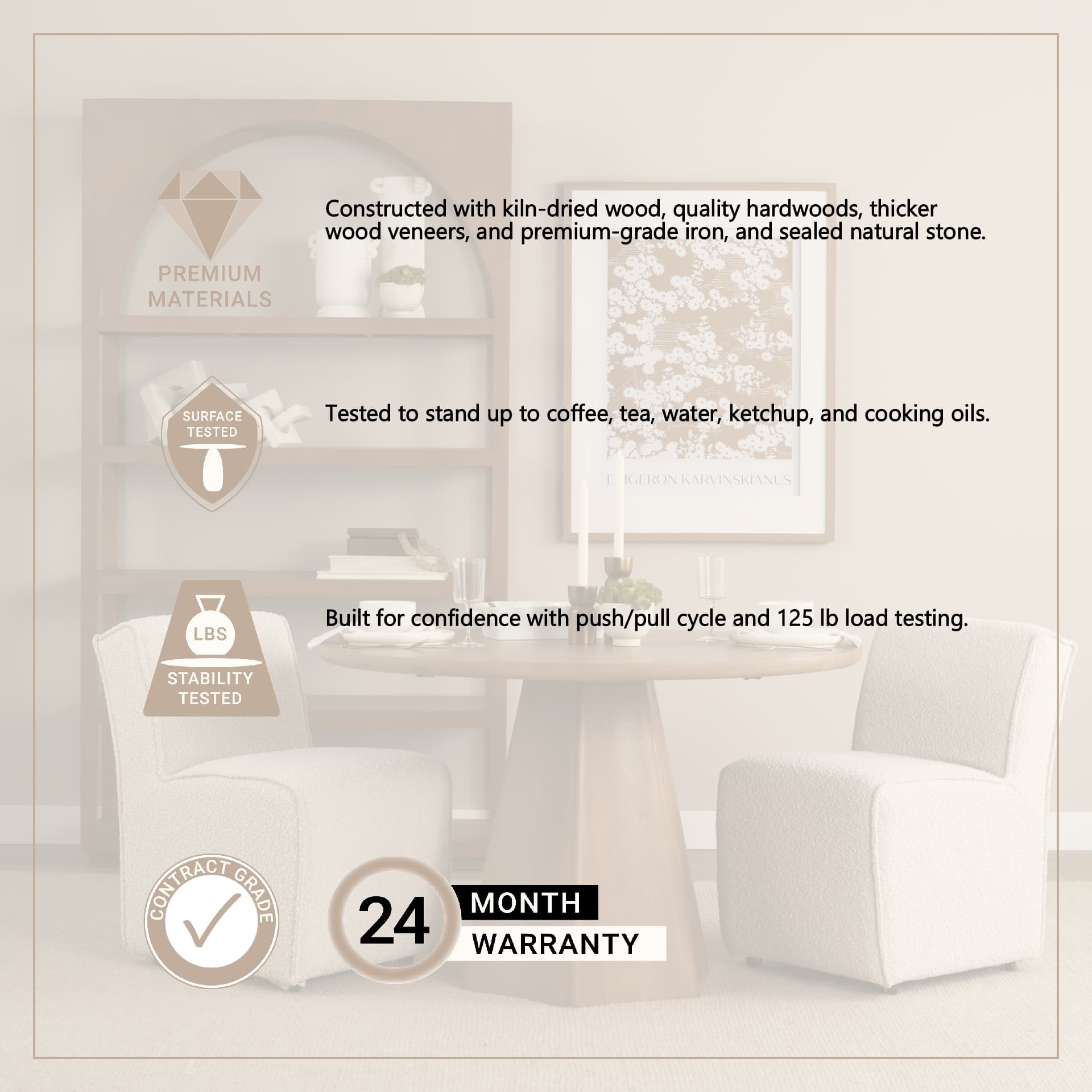 Jovani 48" Round Pedestal Dining Table | Modern | Light Brown Wood | Seats 4 — product photograph