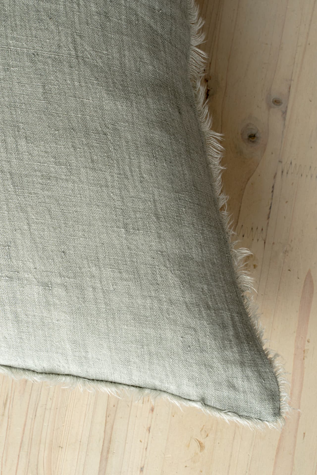 Lina 24x24 Flint Linen Decorative Pillow Cover w/Filler — product photograph