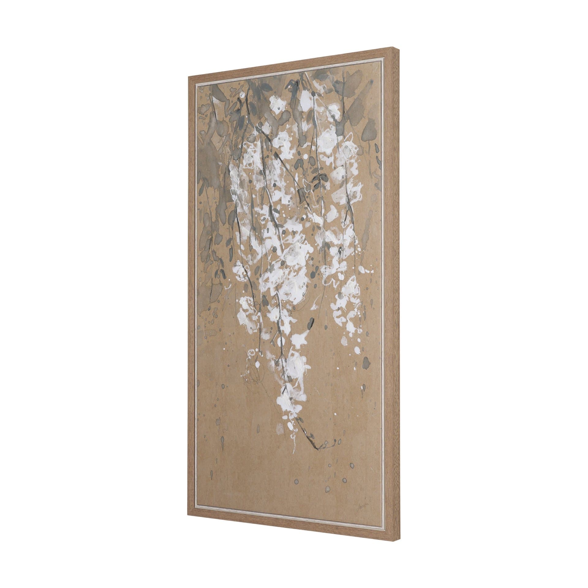 White Wisteria I by Mercana Studio Hand-Embellished Textured Framed Canvas Artwork — product photograph
