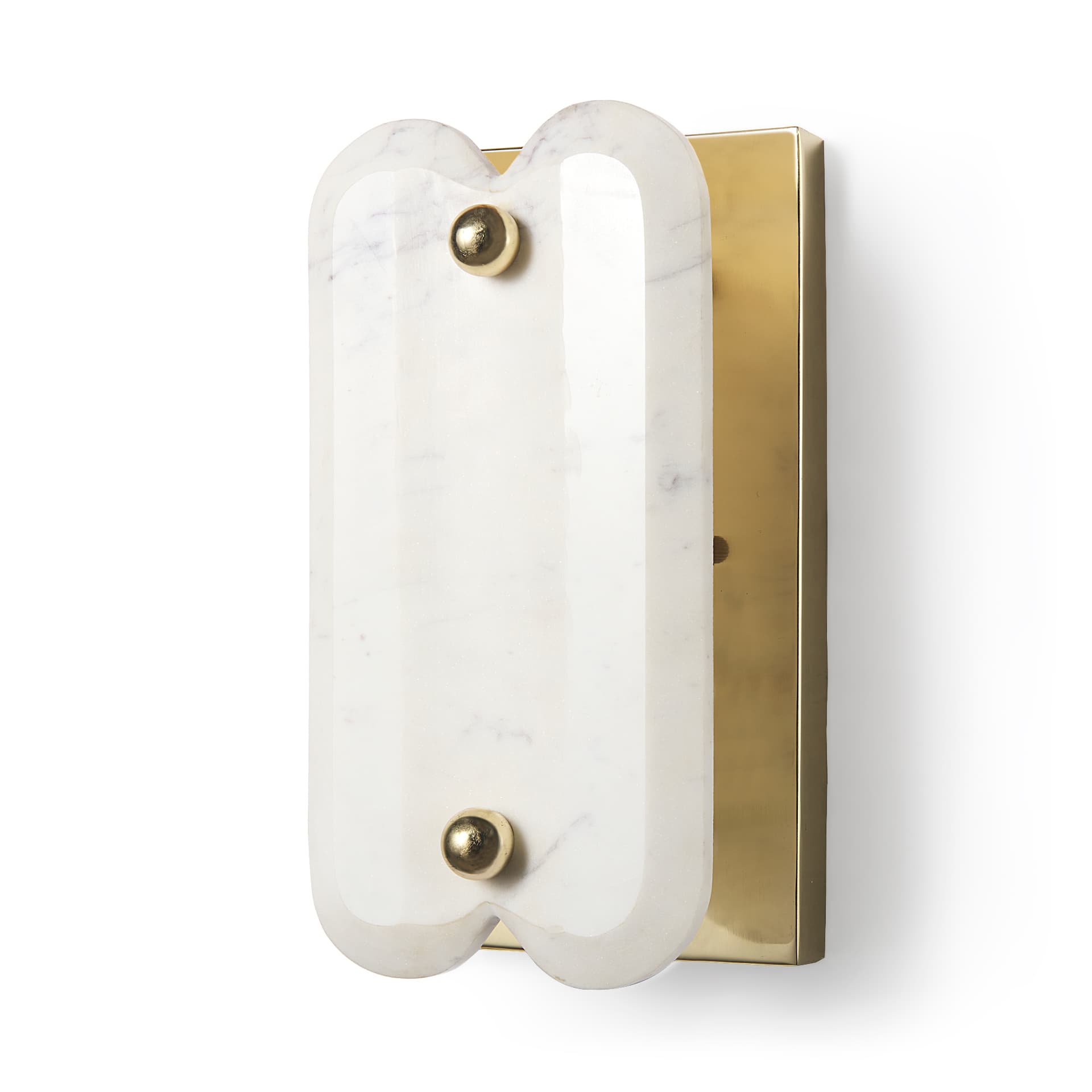 Stein 5L x 6W Gold W/ White Marble Shade Wall Sconce — product photograph