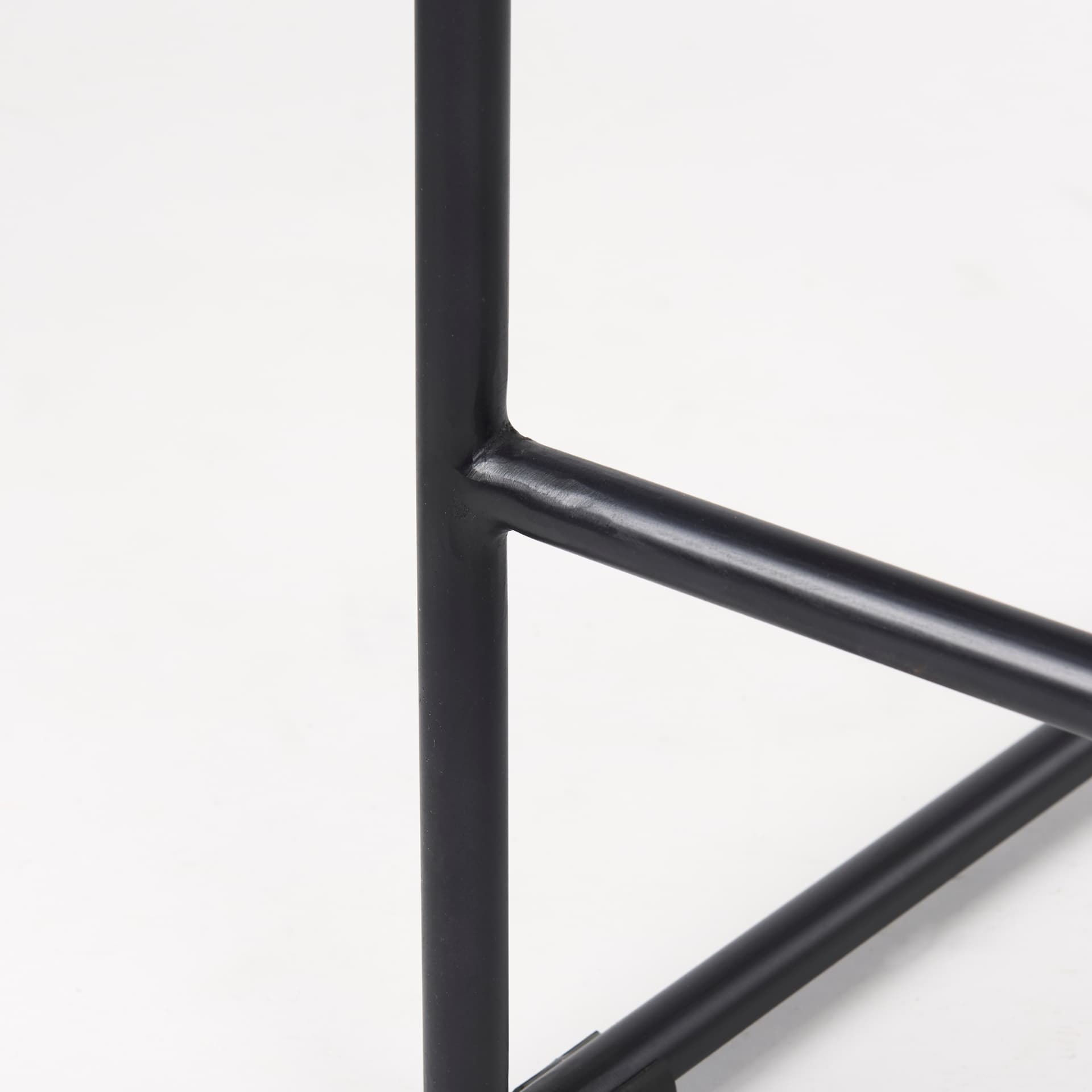 Givens Backless 26in Seat Counter Stool | Natural Wood w/ Black Metal — product photograph