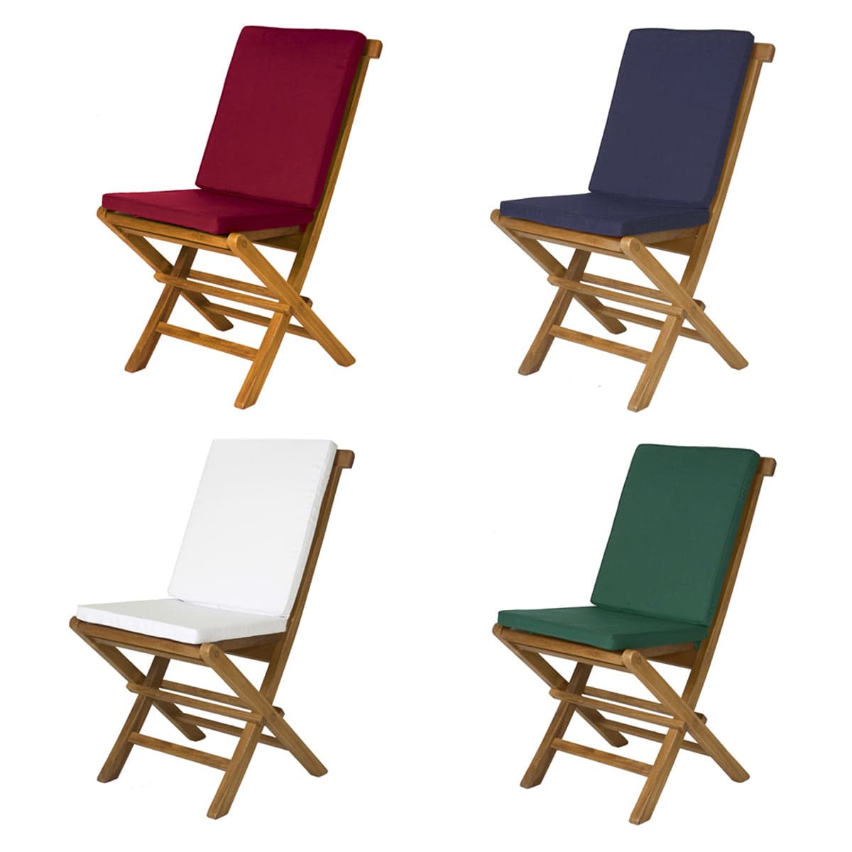 Folding Chair Set with Green Cushions TF22-2-G — product photograph