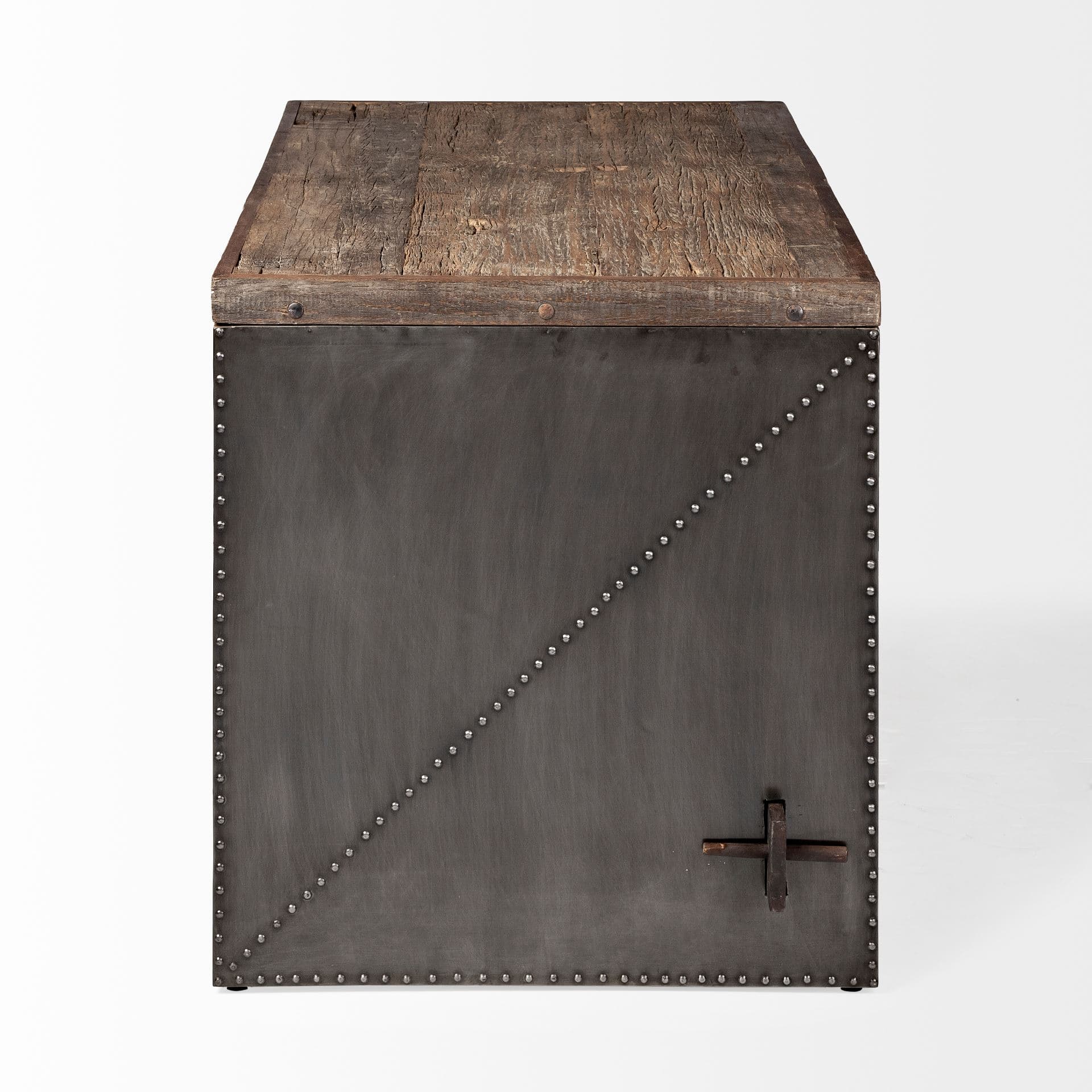 Orwell 52L x 28W Brown Wood Top Metal Cladded Frame Office Desk — product photograph