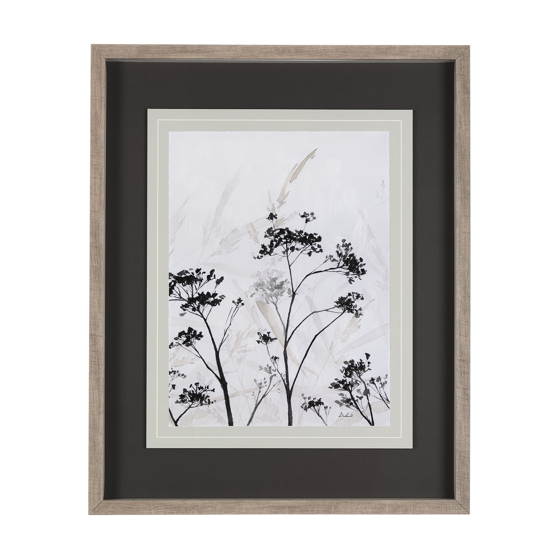 Meadow R by Mercana Studio a Hand Embellished Textured Framed Art Print Matted under Glass — product photograph