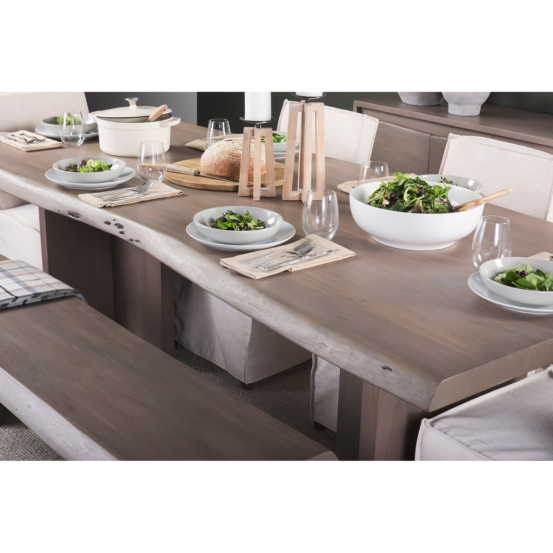 Konstantin 94"L x 40"W Rectangular Dining Table | Modern | Med Brown Wood | Seats 8 — product photograph