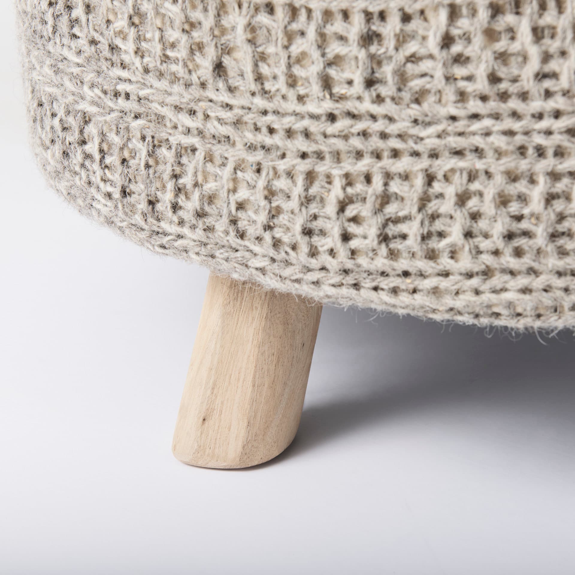 Bina 30.0L x 30.0W x 15.0H Dark Gray 4 Legged Wool Stool — product photograph