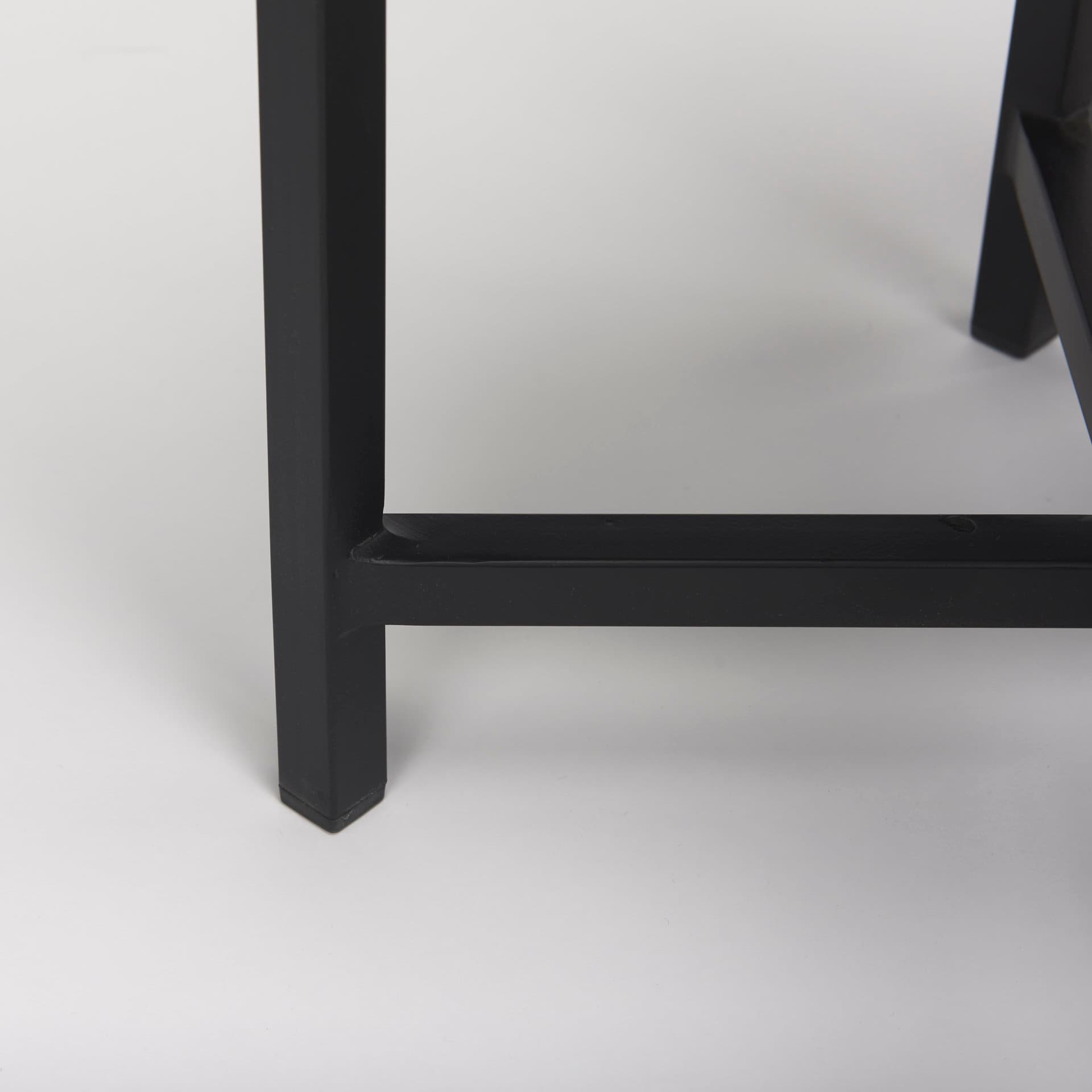 Lucas III (Set of 2) 15L x 15W; 12L x 12W White Marble W/Black Iron Frame Accent Tables — product photograph