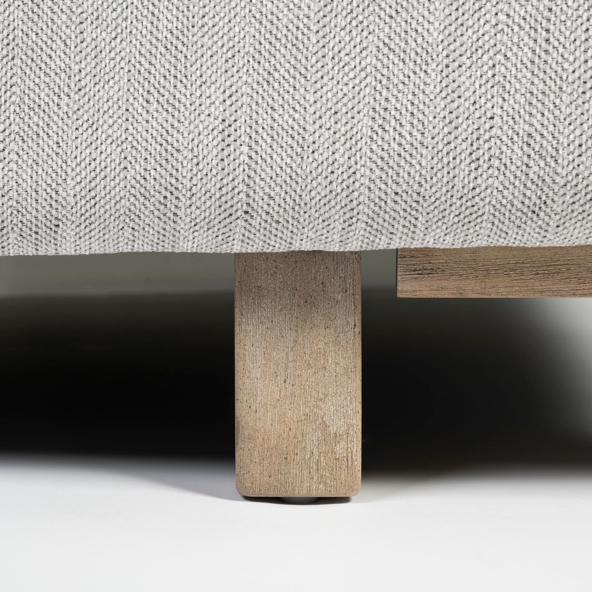 Roy II Frost Gray Upholstered and Brown Wood Frame Arm Chair — product photograph