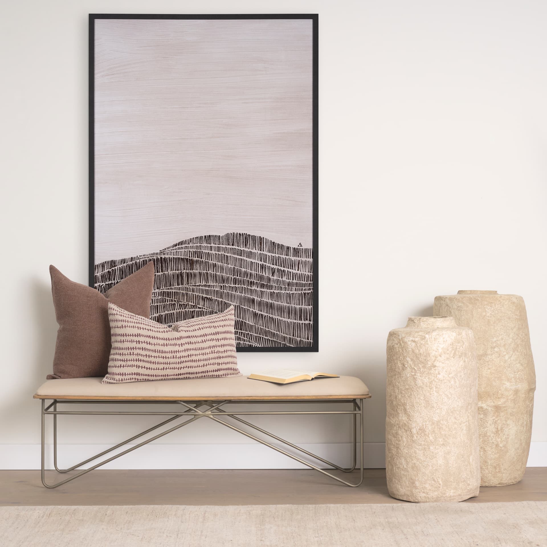 Delineation I by Mercana Studio a Hand Embelished Textured Framed Art Print — in a styled room