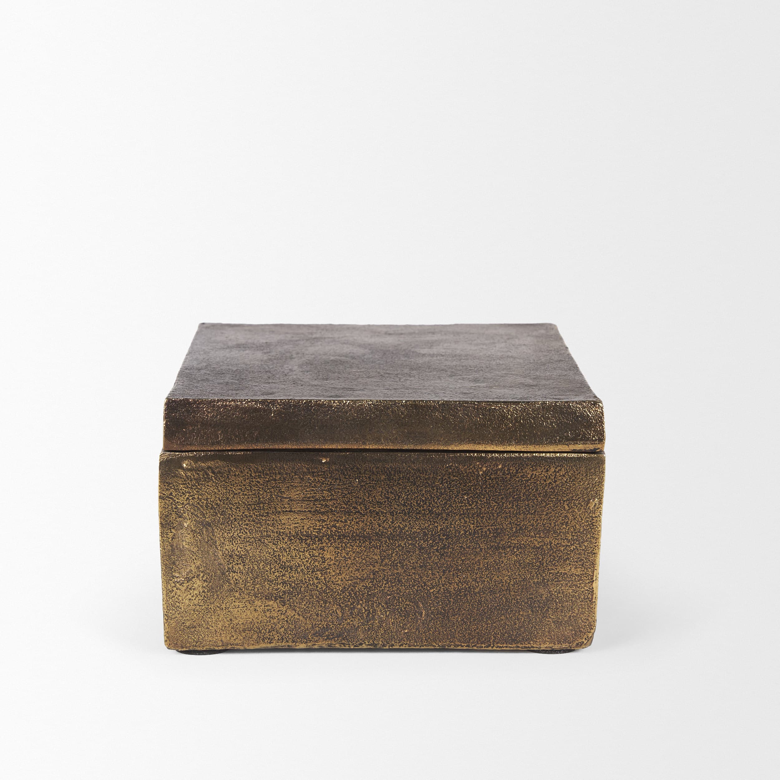 Porschia Large Antiqued Gold Metal Decorative Box — product photograph