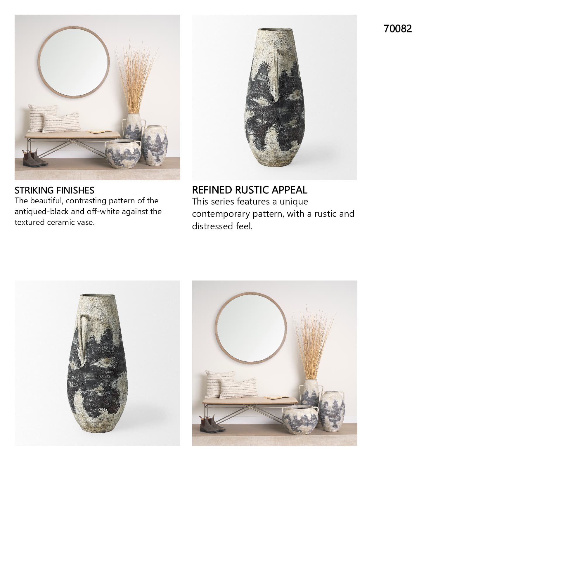 Boscia 28.9H Double Ear Floor Vase — in a styled room