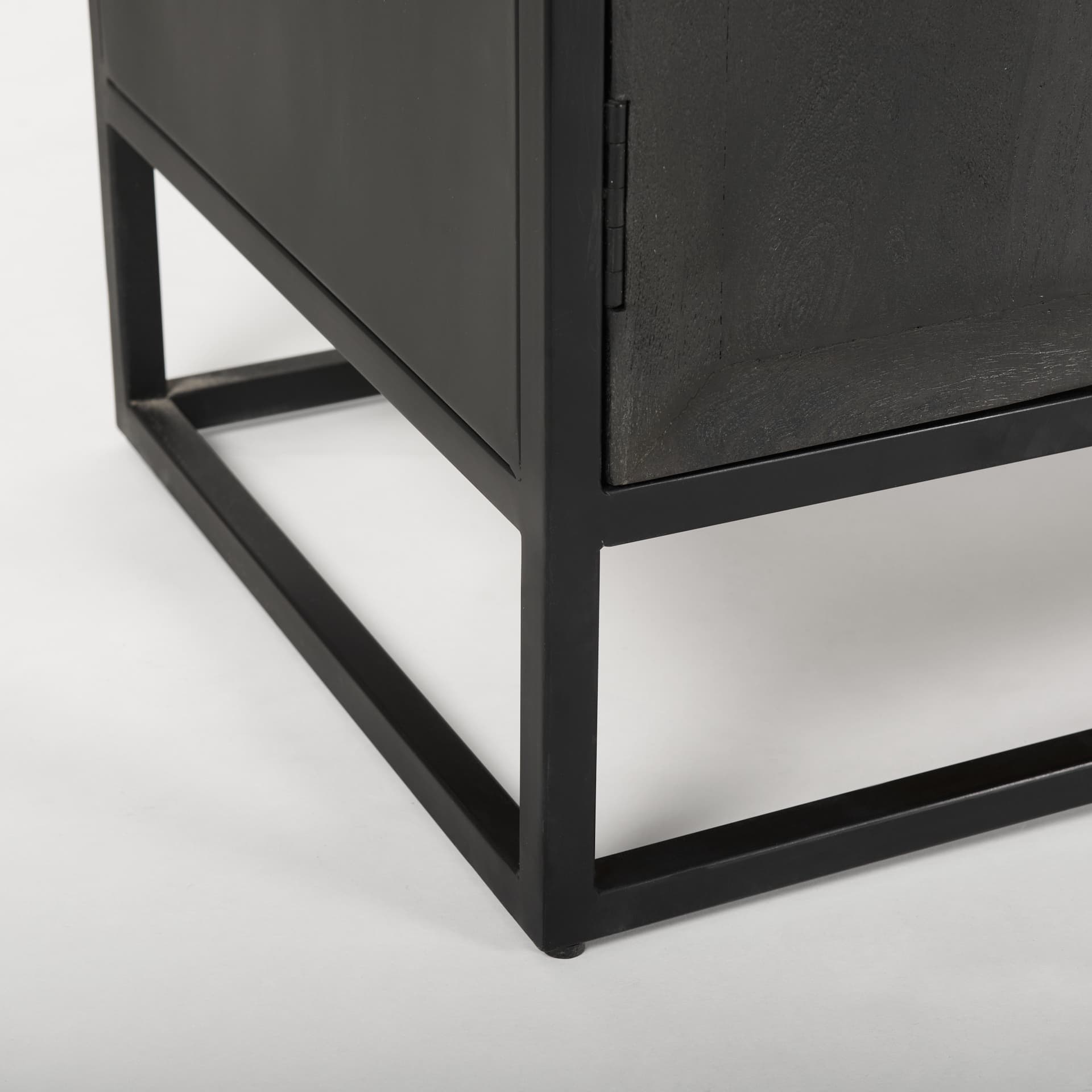 Sloan 47.5W x 85.5H Black Wood W/Black Metal Frame Arch Cabinet — product photograph