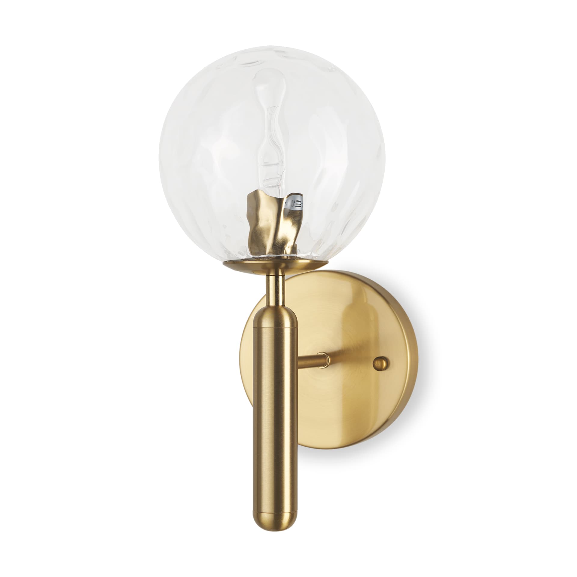 Britton Gold Metal w/ Clear Glass Globe 1-Light Wall Sconce — product photograph