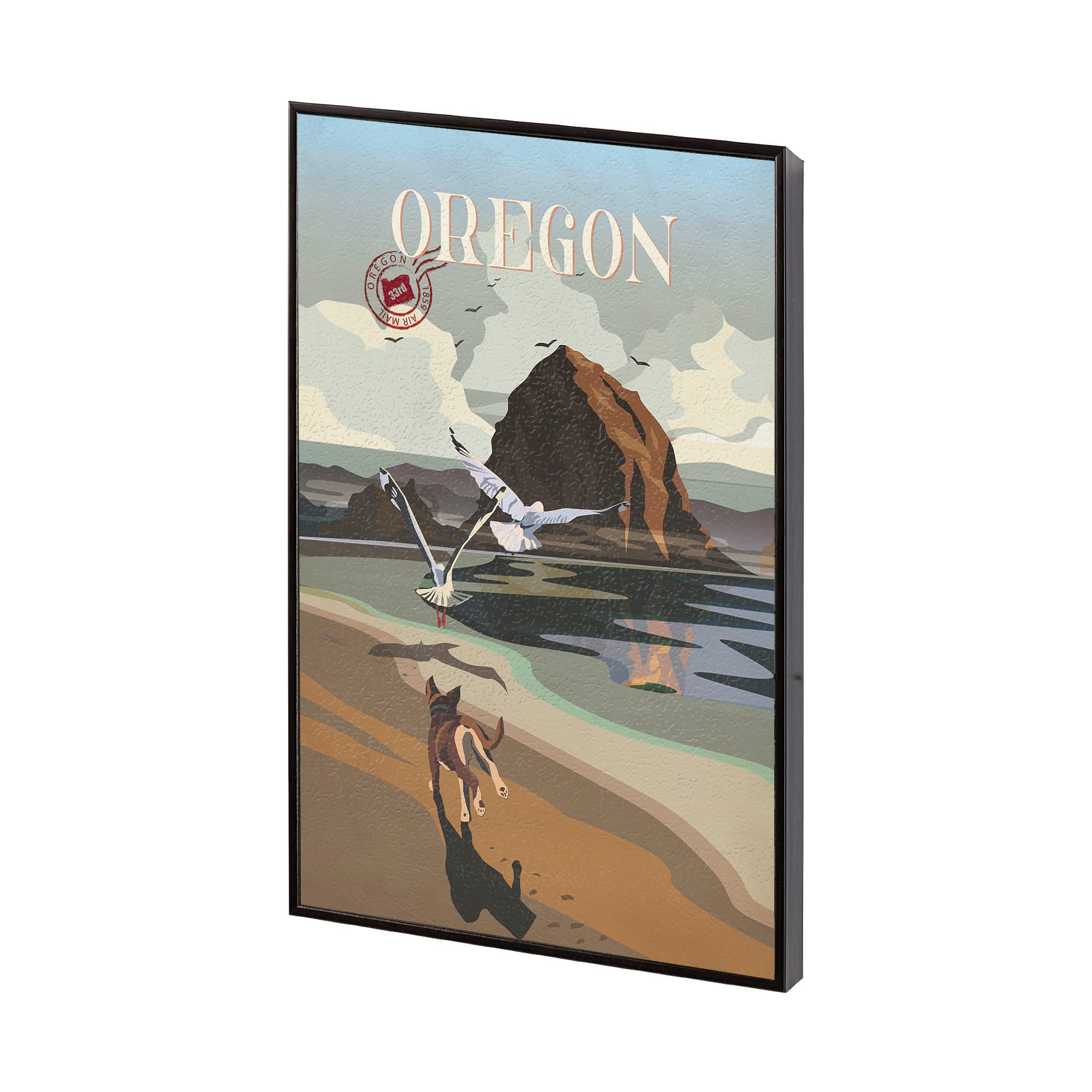 Oregon Go USA (SM) by Mercana Studio a Hand Embellished Decograph Framed Art Print — product photograph