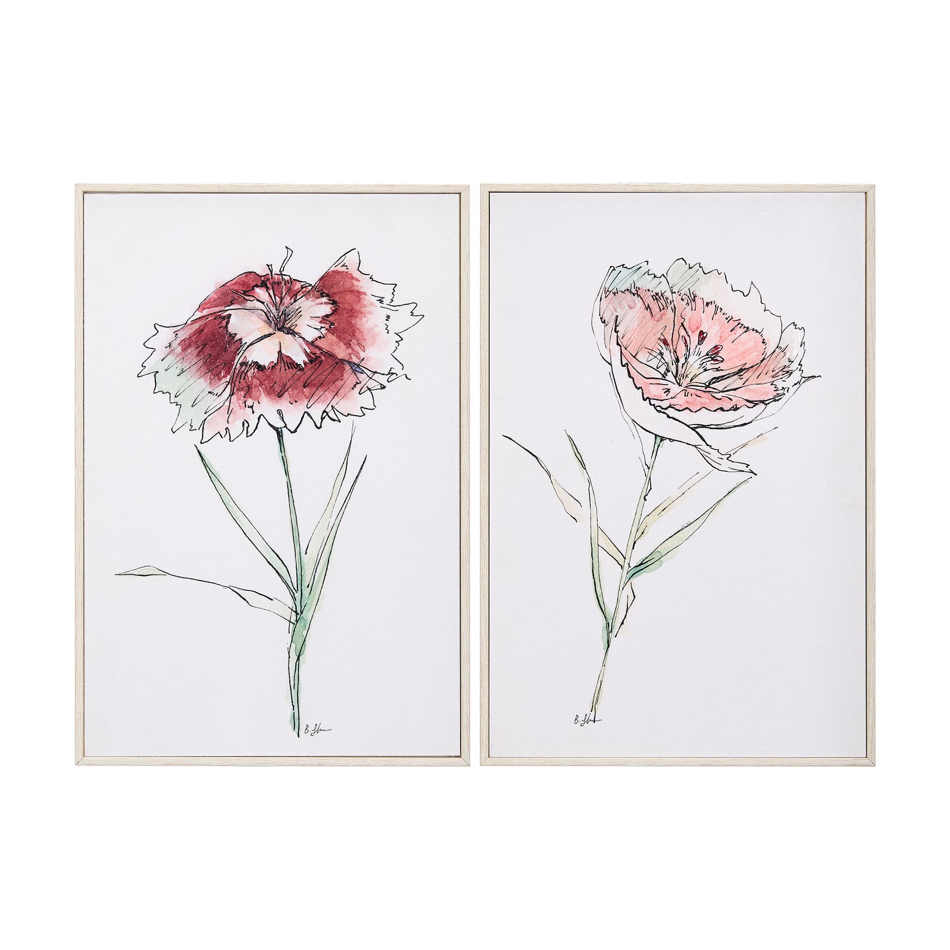 Dianthus I by Mercana Studio a Hand Embellished Textured Framed Art Print — product photograph