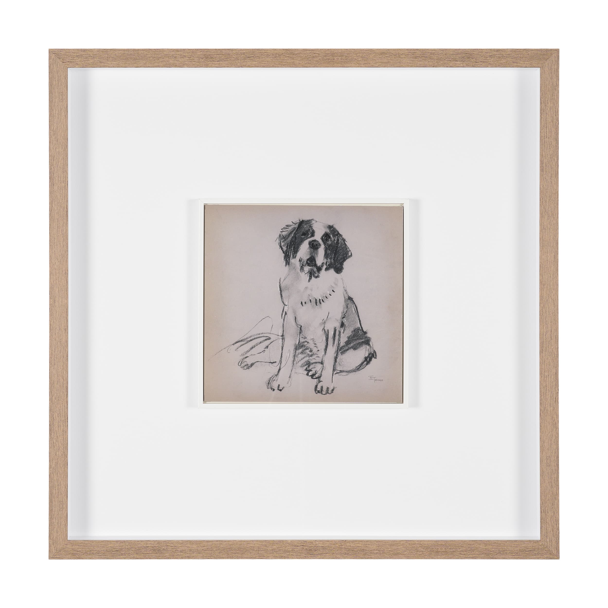 St. Bernard by Mercana Studio Hand-Embellished Framed Artwork Matted under Glass — product photograph