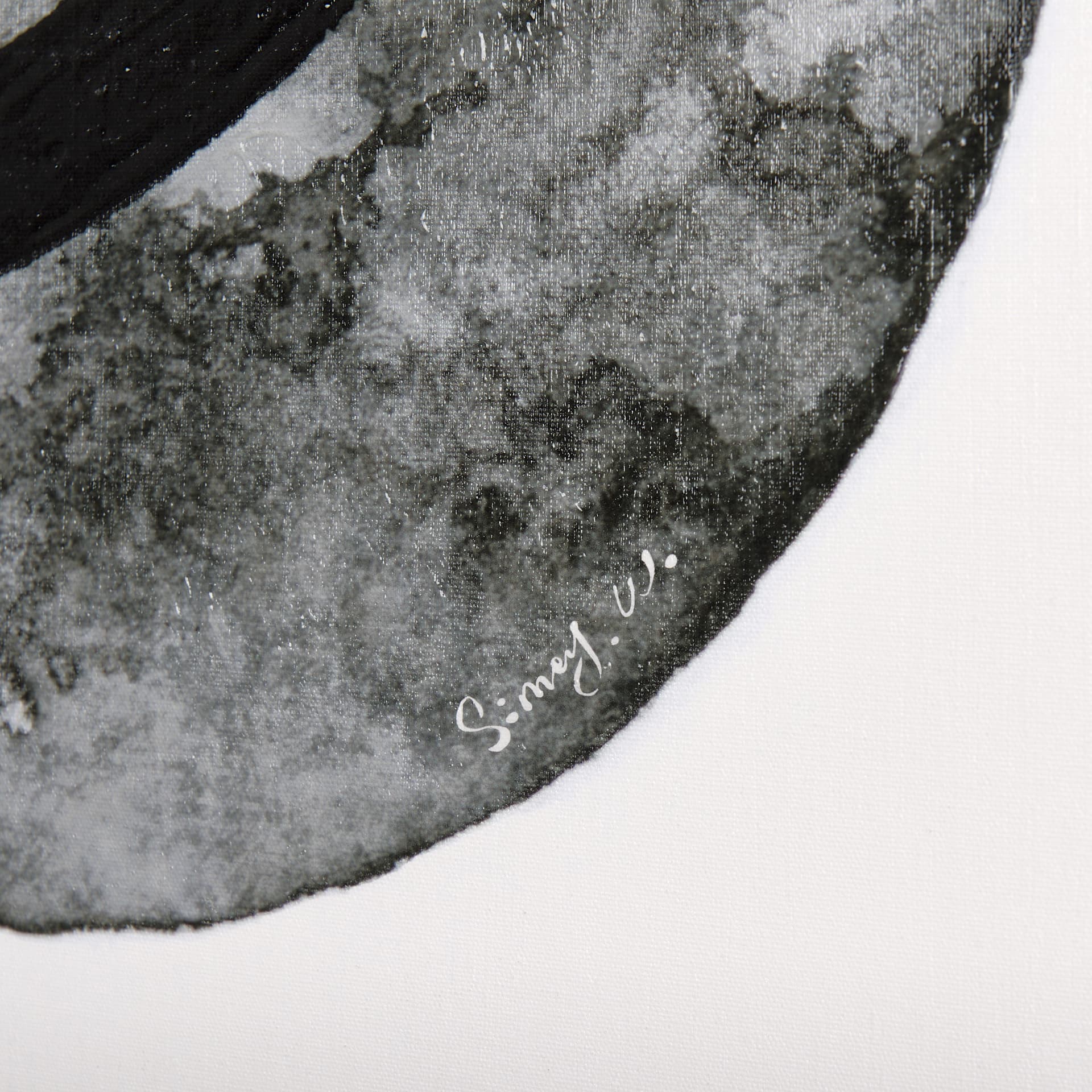 Numbers VI by Mercana Studio a Hand Embellished Textured Canvas — product photograph