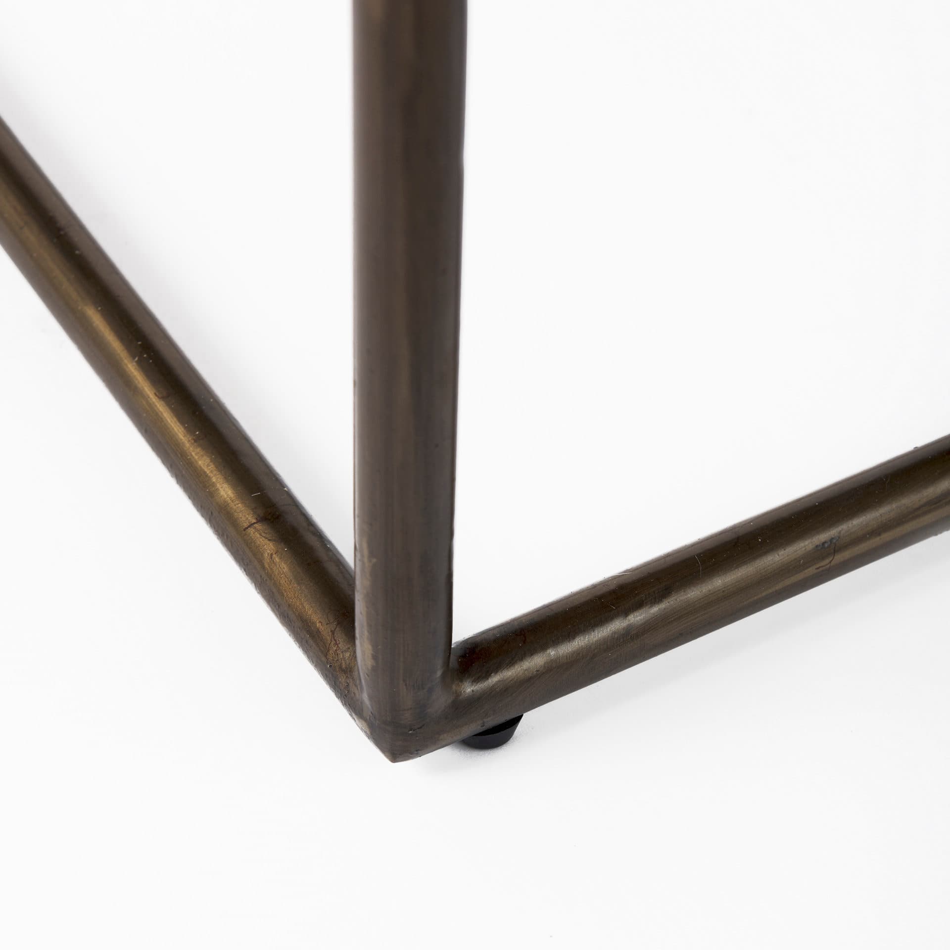 Clarissa Backless 26.25in Seat Counter Stool | Black Leather w/ Metal — product photograph
