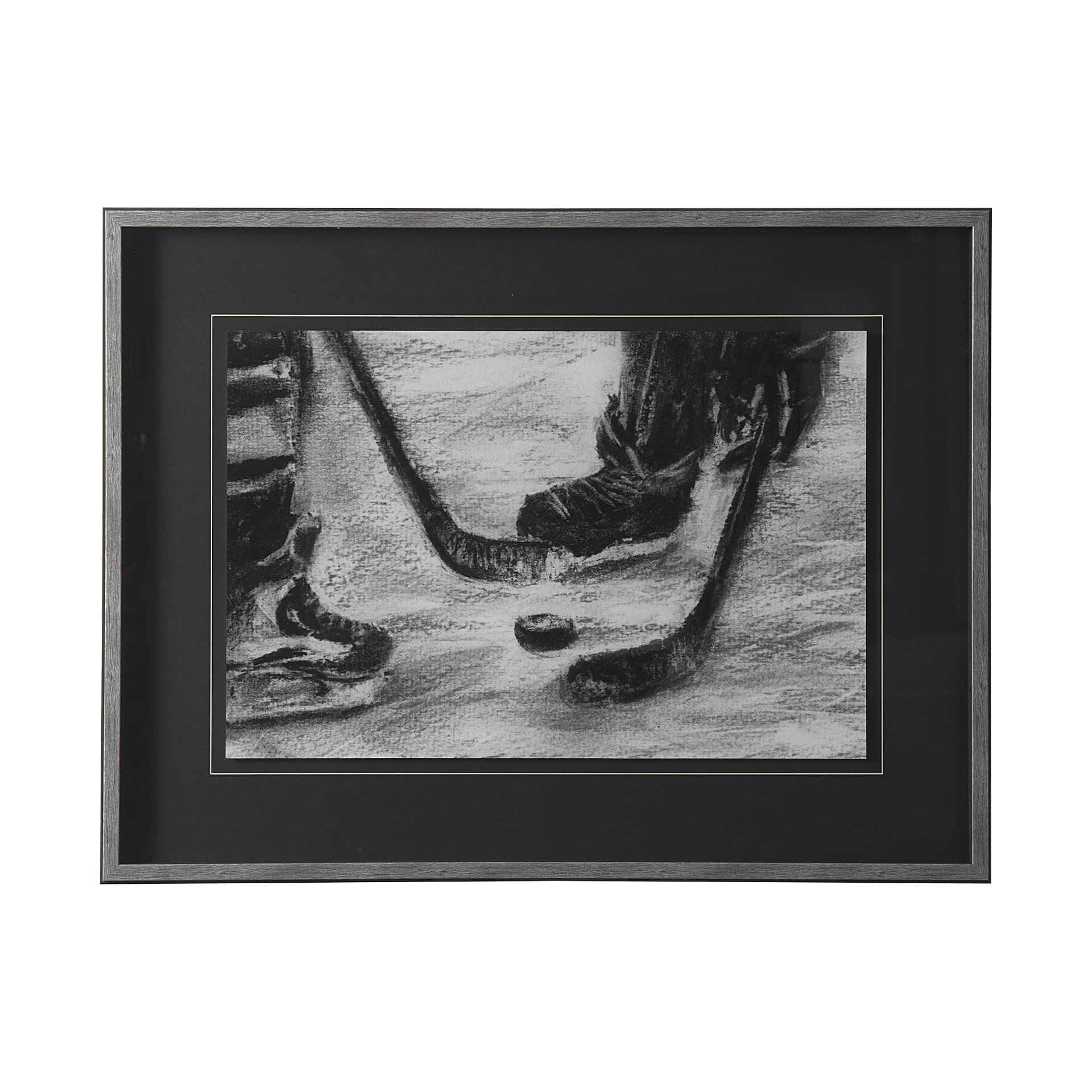 Sports Collection Hockey by Mercana Studio Hand Embellished Framed Art Print Matted under Glass — product photograph