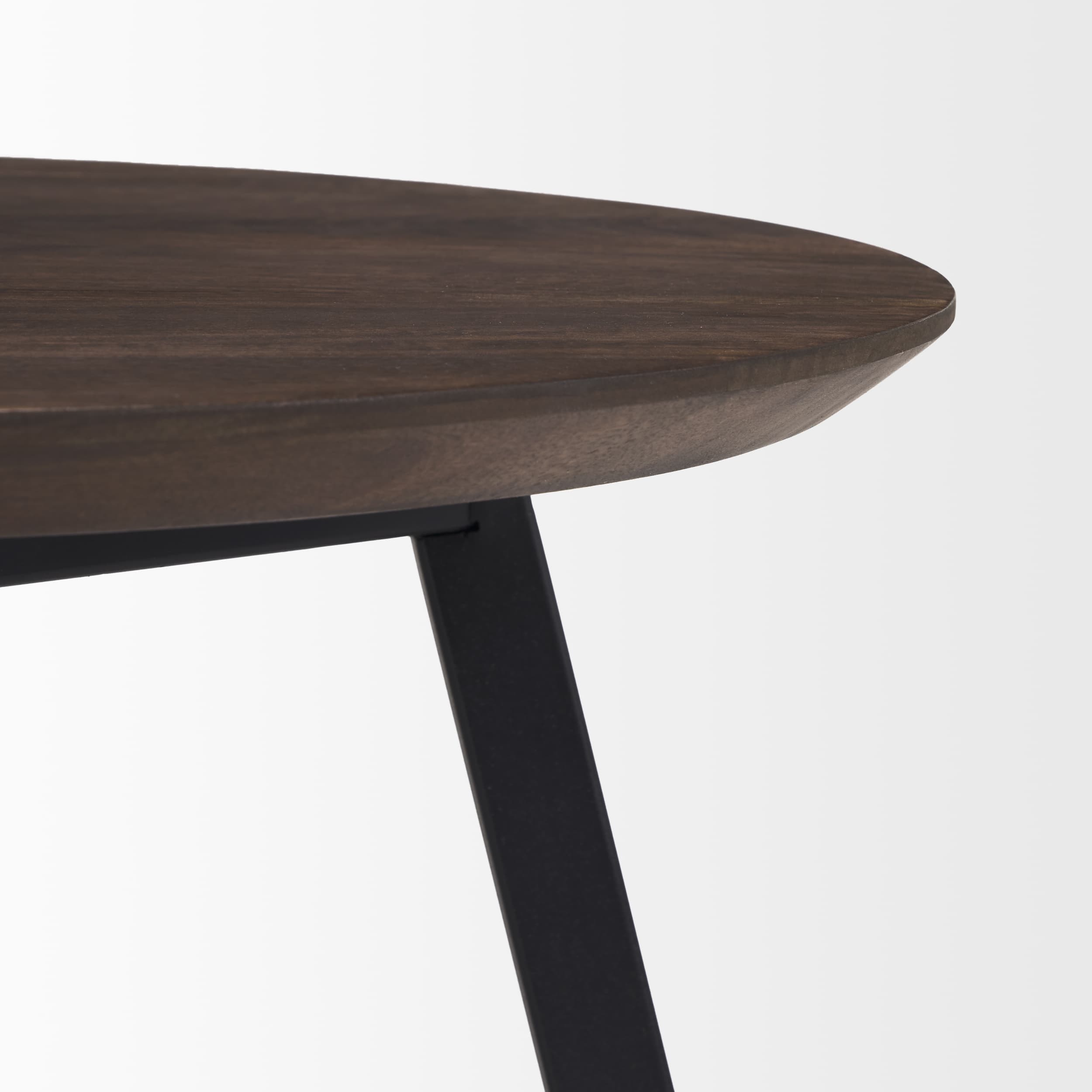Todd Dark Brown Wood W/ Metal Legs Side Table — product photograph