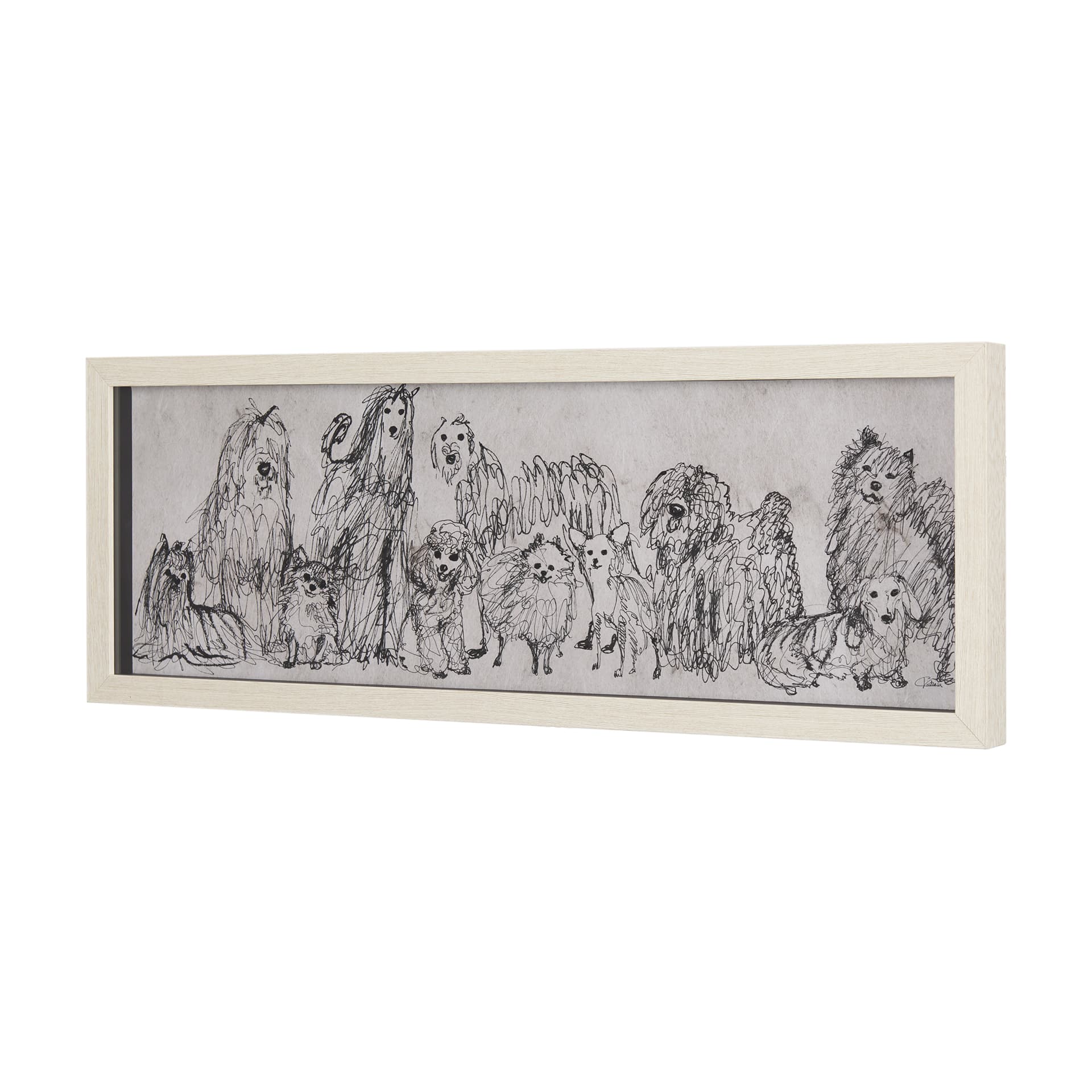 Three Buddies by Mercana Studio a Hand Embellished Textured Framed Art Print Matted under Glass — product photograph