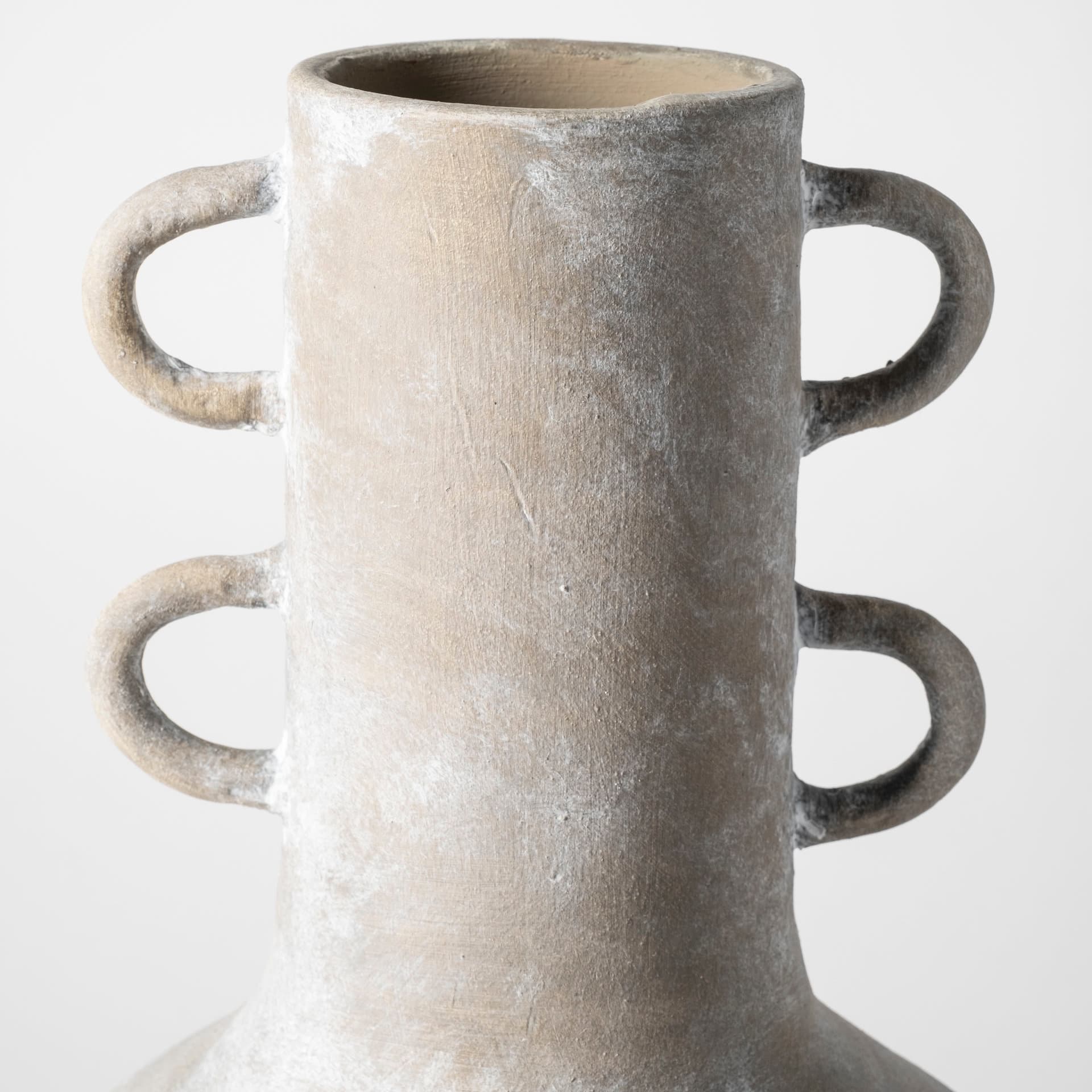 Sherry Rustic Brown Tall Neck Ceramic Vase — product photograph