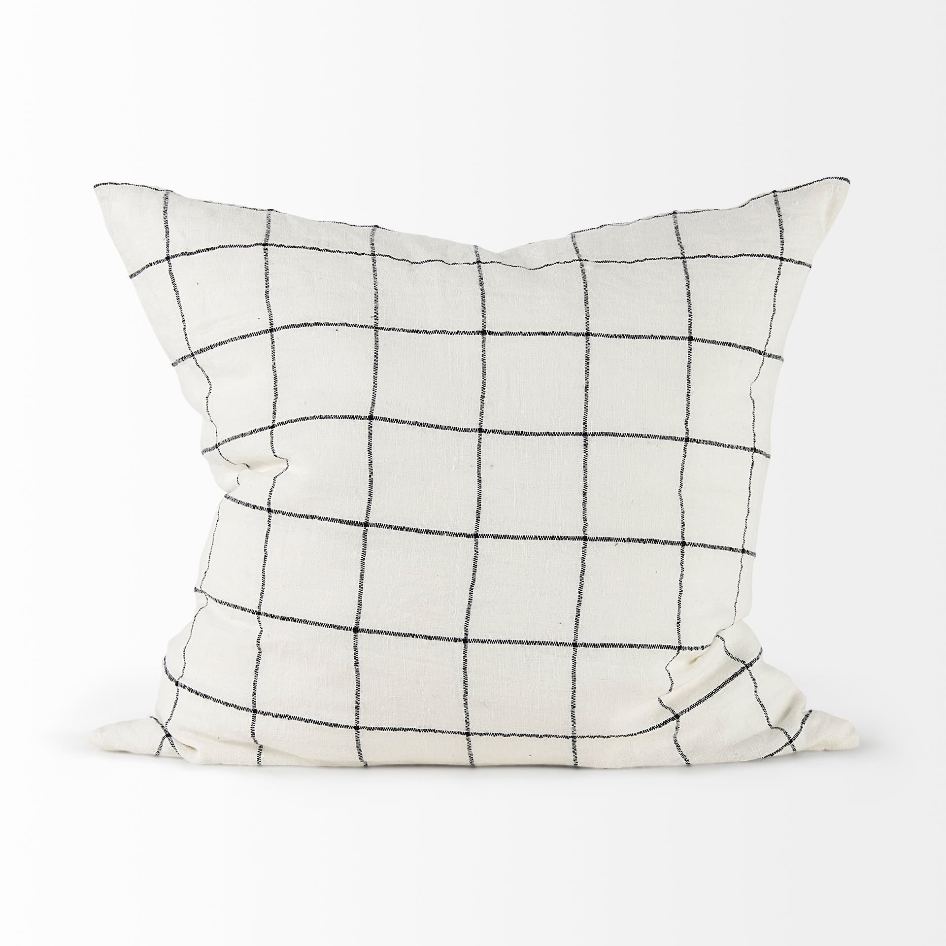 Suzanne 22 x 22 White/Black Square Pattern Pillow Cover — product photograph