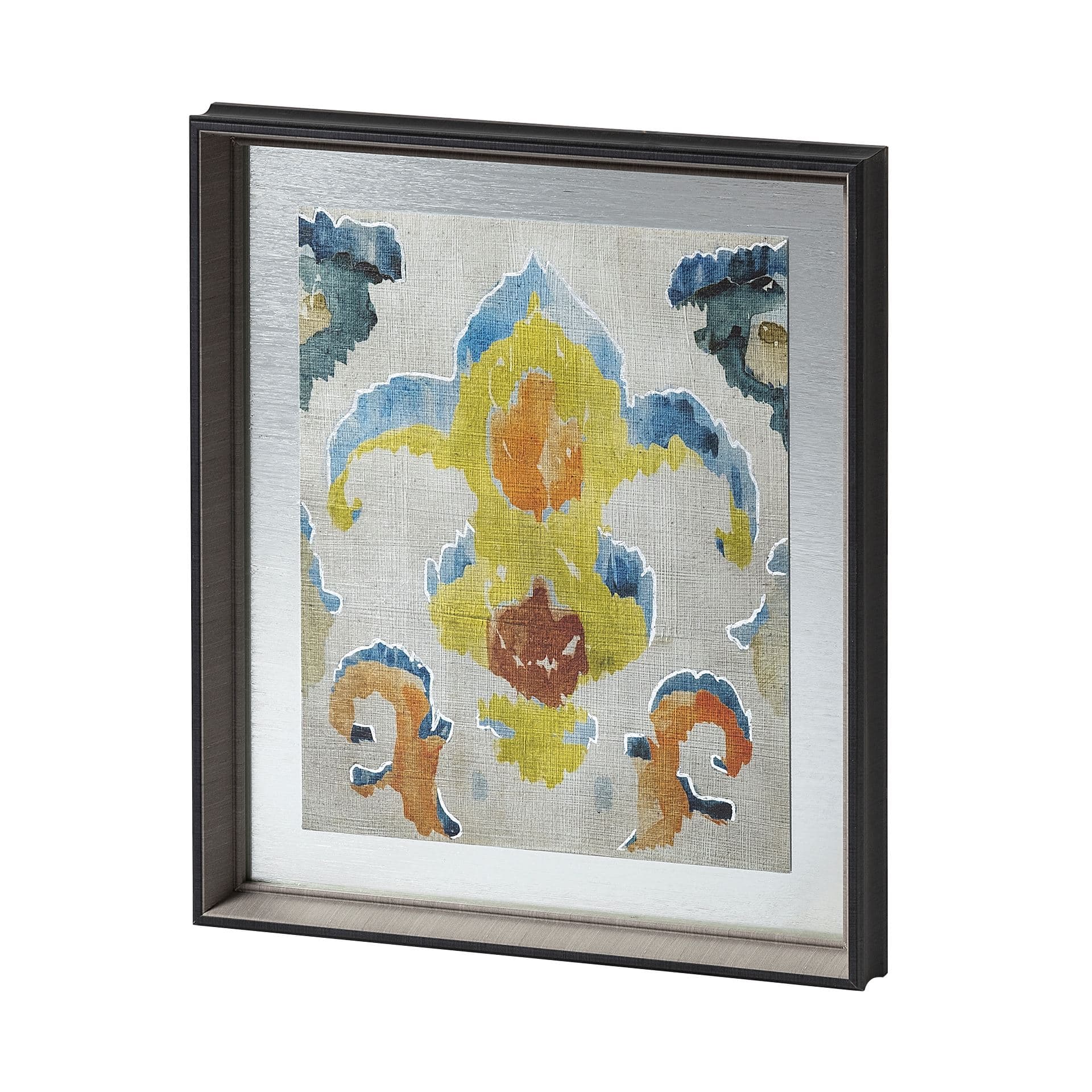 Bohemian Ikat II by Chariklia Zarris a Hand Embellished Textured Framed Art Print Matted under Glass — product photograph