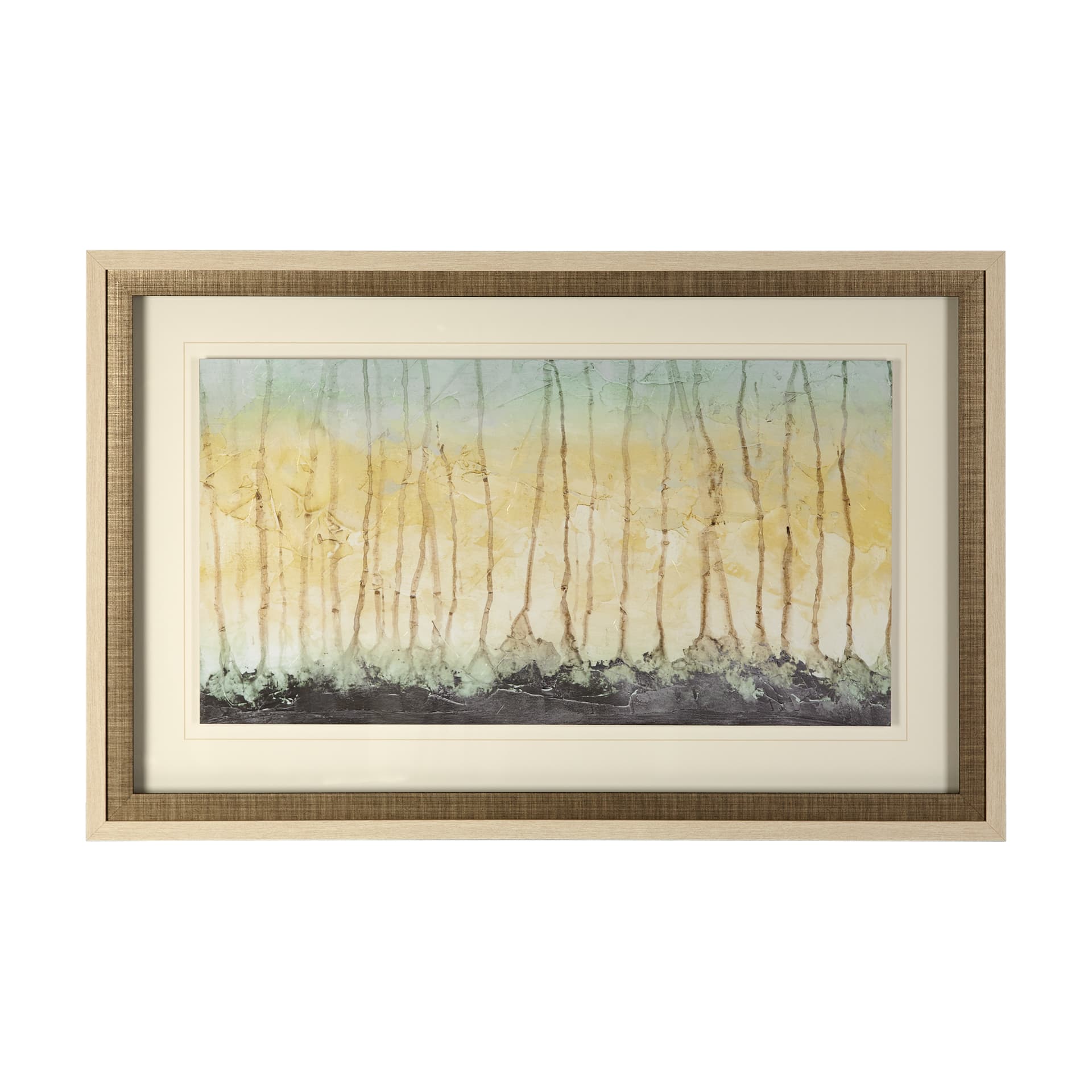 Treeline Light I by Jennifer Goldberger Hand Embellished Textured Framed Art Print Matted under Glas — product photograph