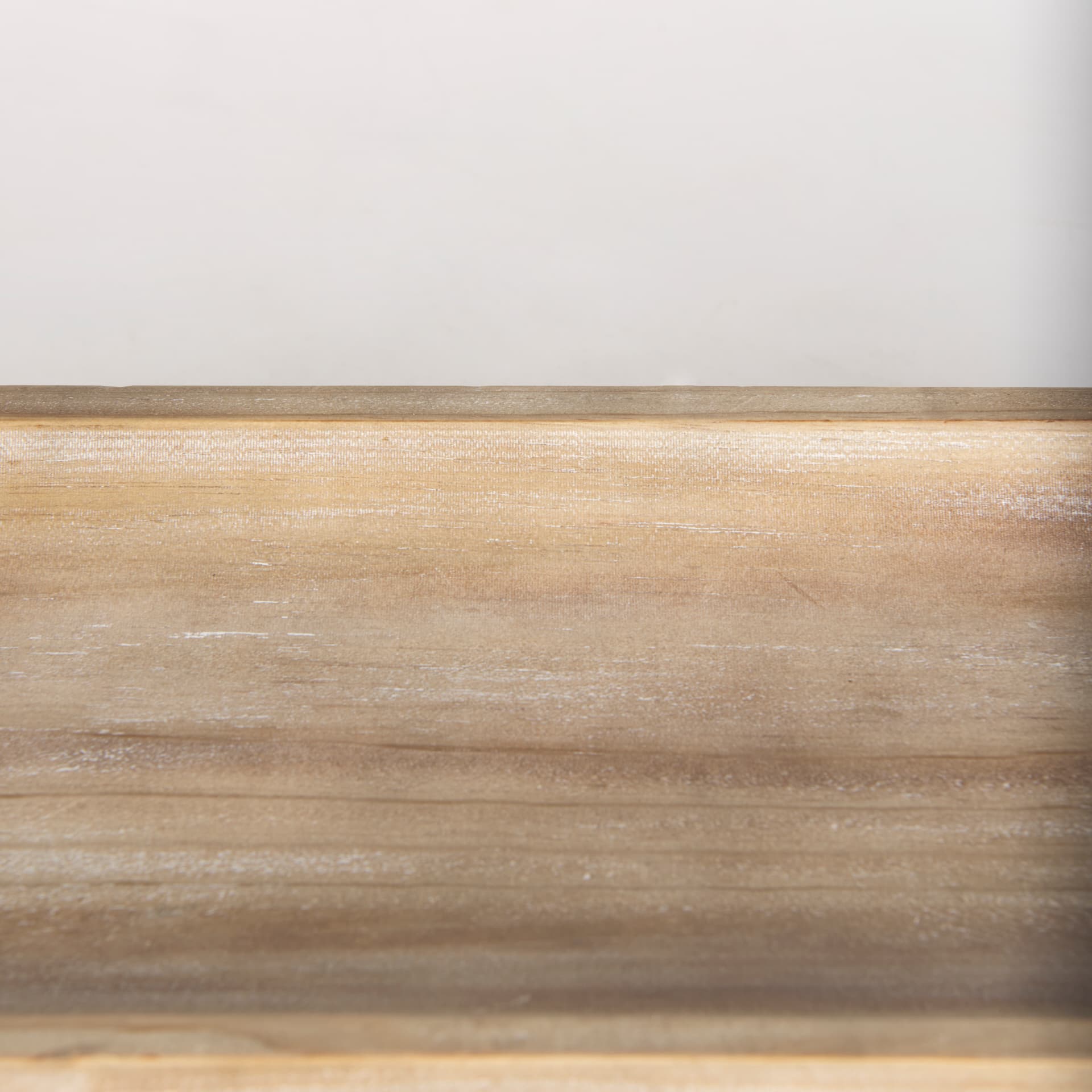 Carver Set of 2 Rectangular White Washed Wood Trays — product photograph