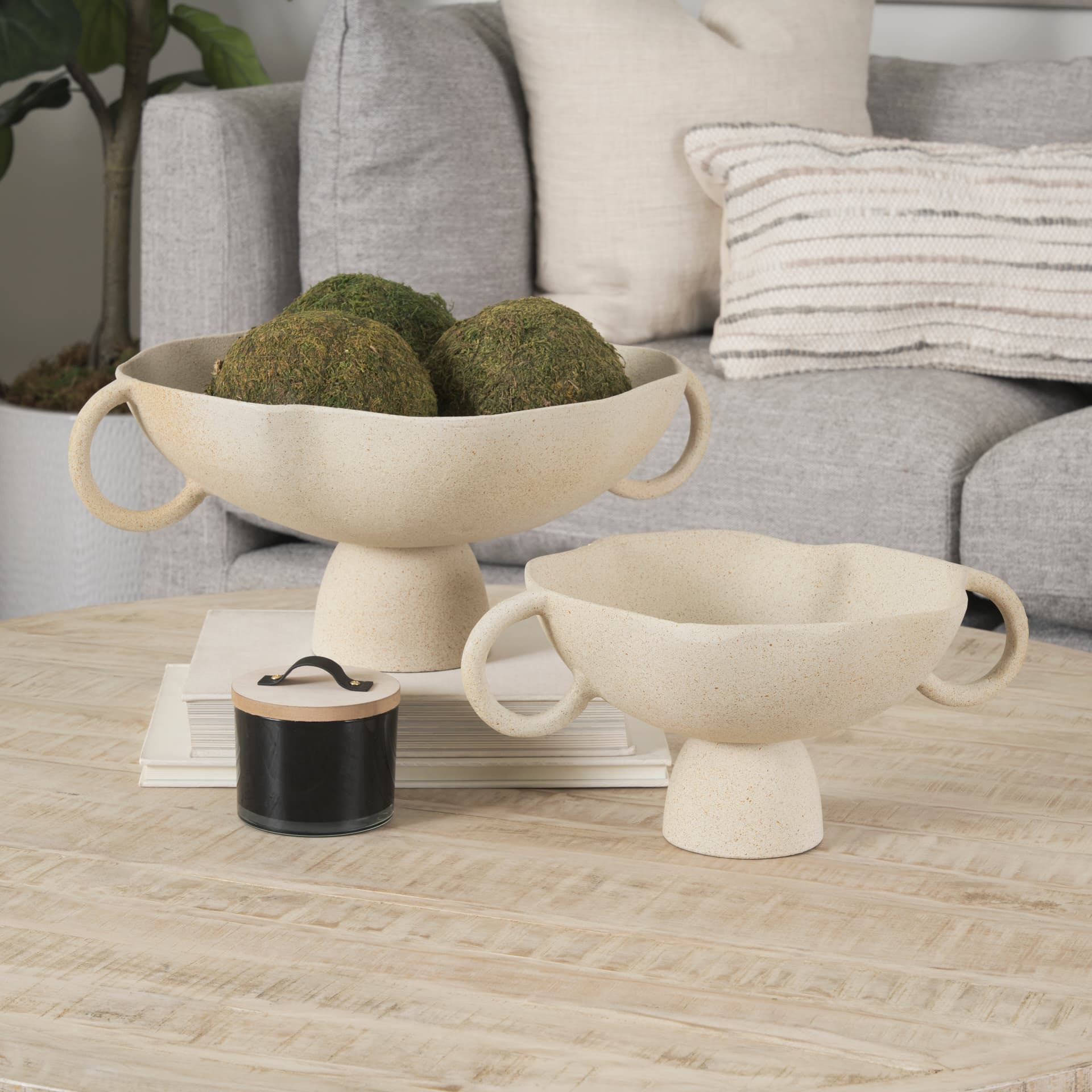Radka Beige Textured Small Metal Decorative Bowl — product photograph