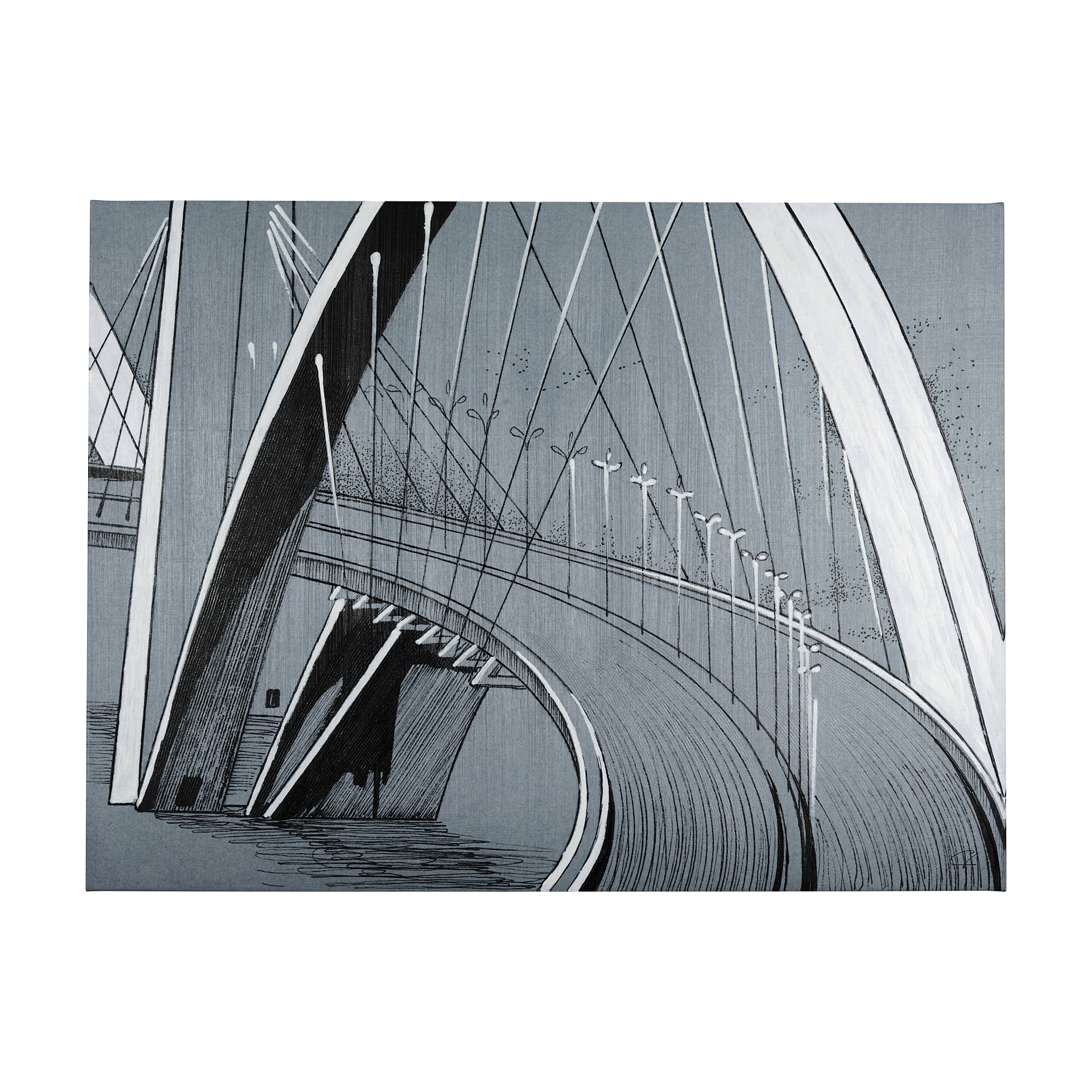 Bridge III by Mercana Studio a Hand Embellished Textured Canvas — product photograph