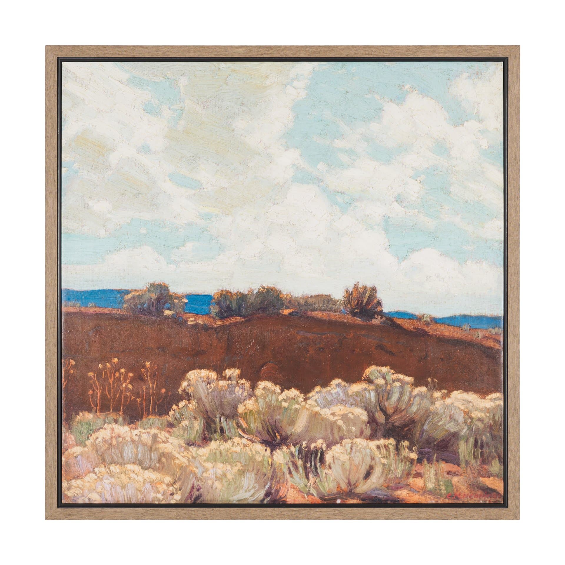 Landscape, Taos by Ernest Martin Hennings Hand-Embellished Textured Framed Canvas Artwork — product photograph