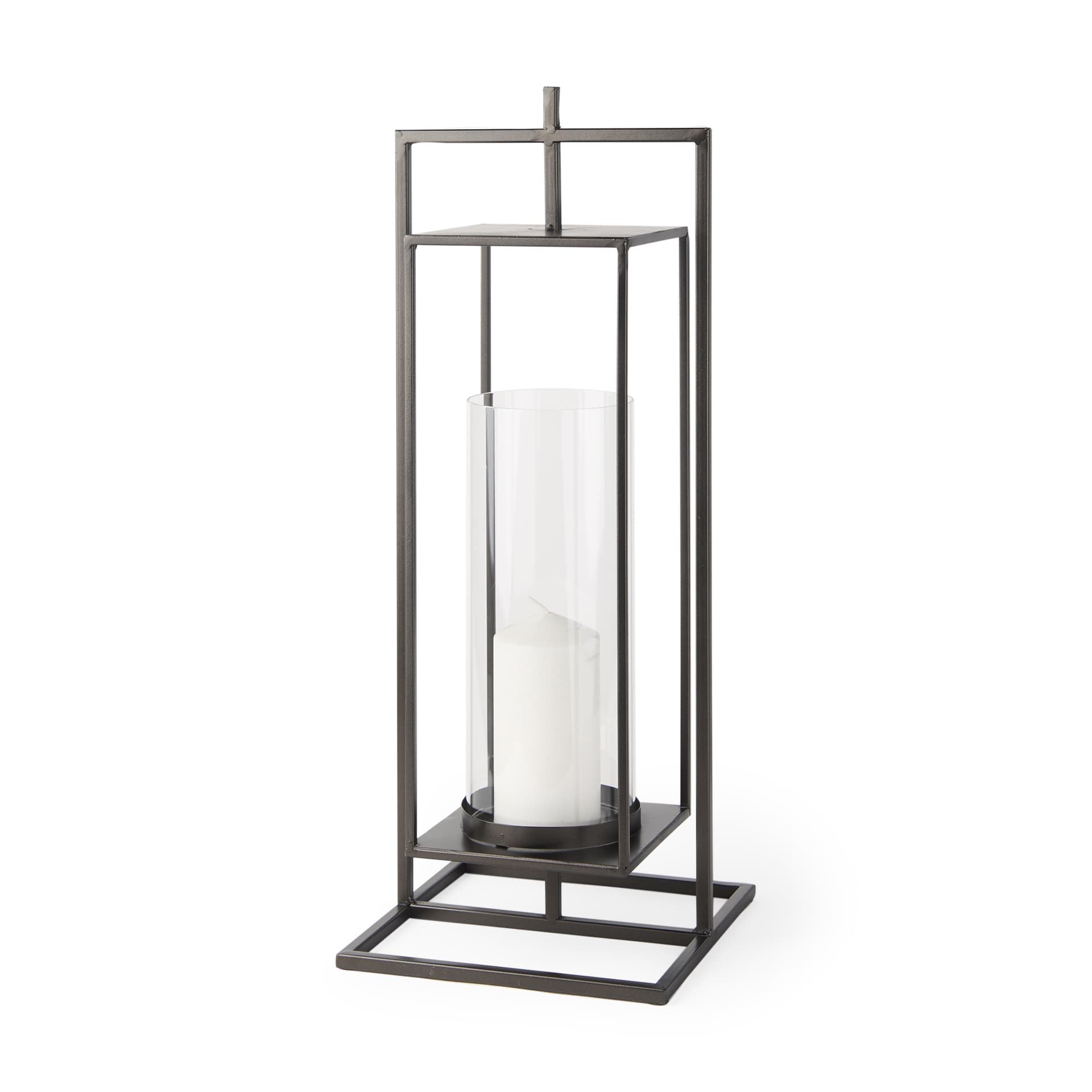 Albus I Large Black Metal Rectangular Table Candle Holder — product photograph