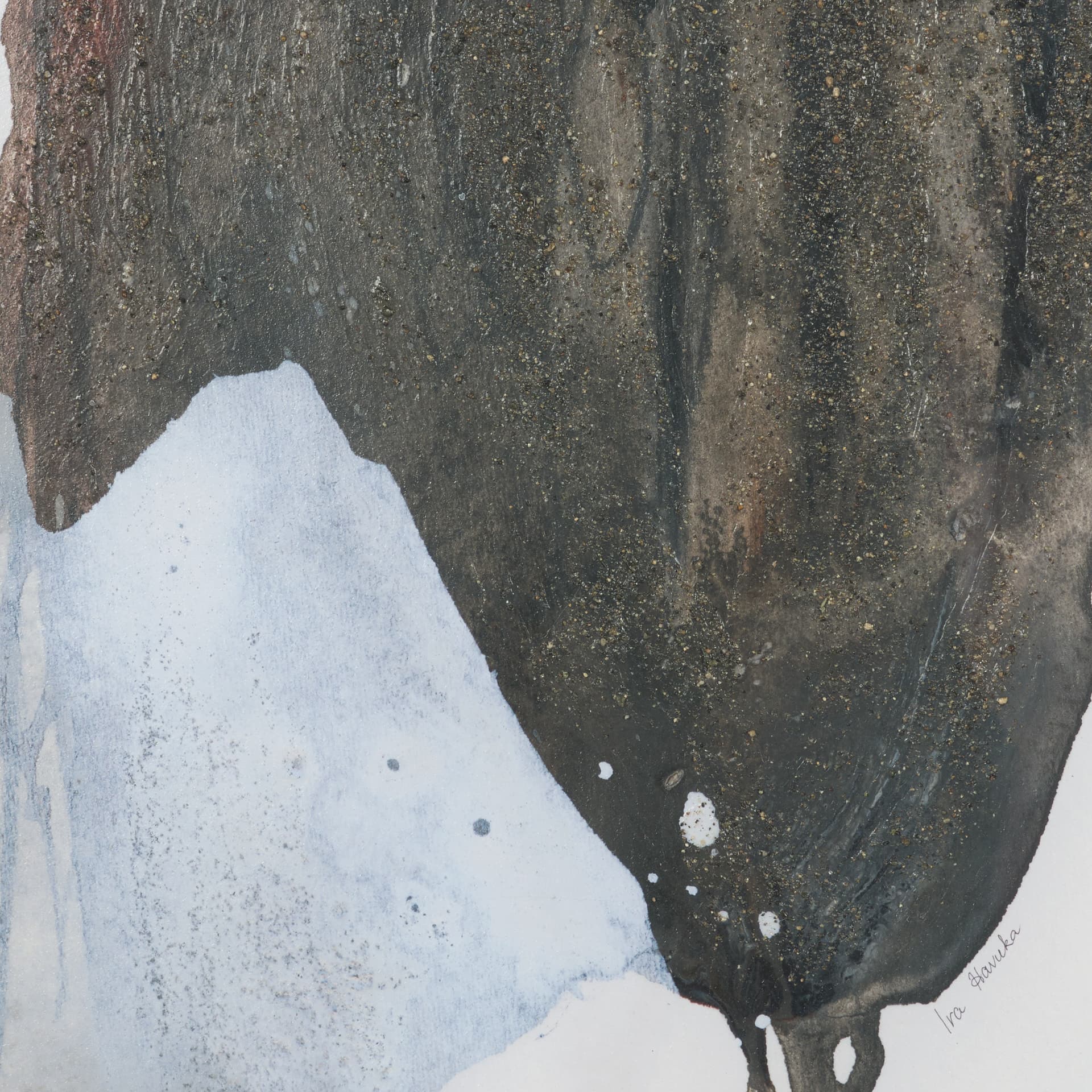 Ediface II by Ira Havuka Hand Embelished Textured Framed Artwork Matted under Glass — product photograph