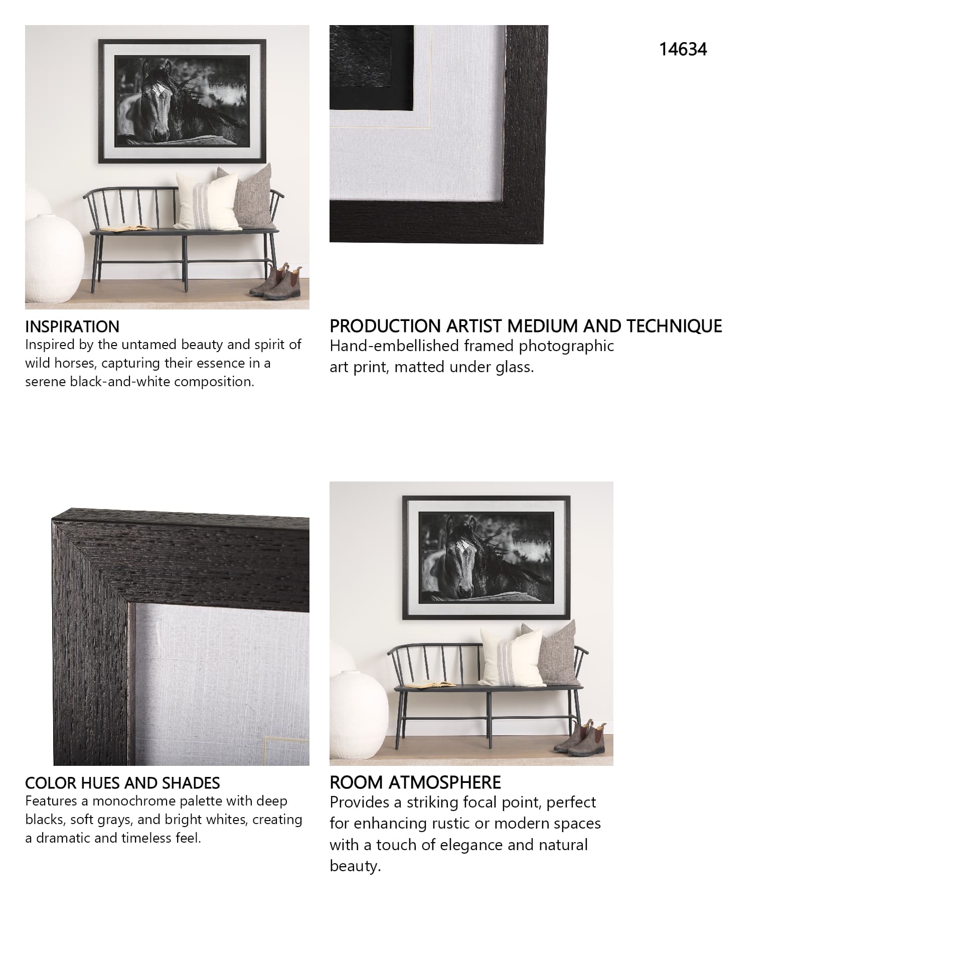 Watched Presence by Mercana Studio a Hand Embellished Textured Framed Photo Art Print Matted under G — in a styled room