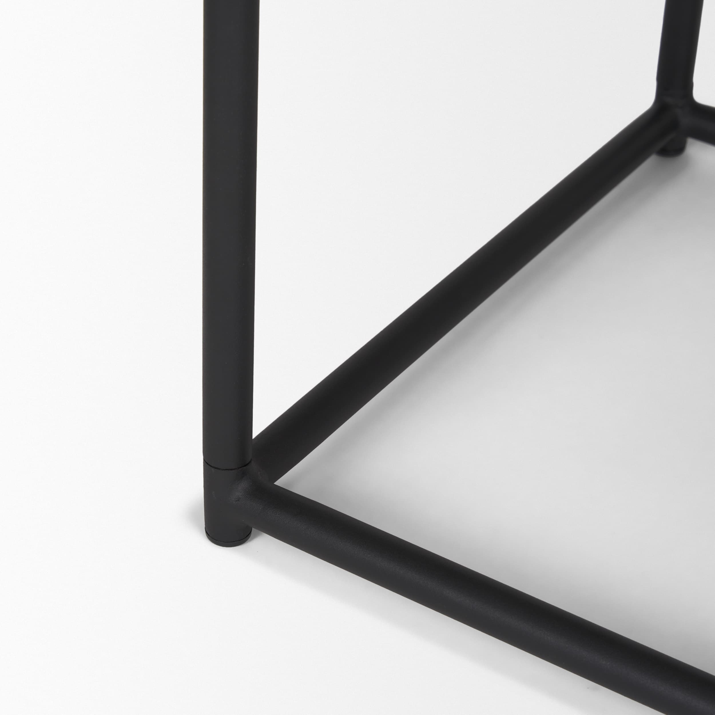 Taniel Brown Leather w/ Black Metal Stool — product photograph
