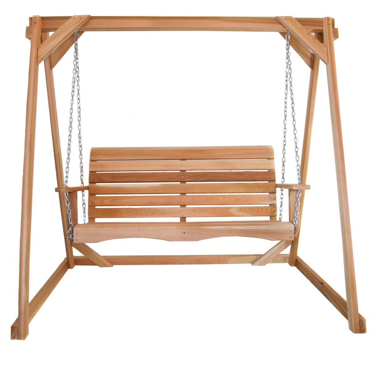 6-Ft Cedar Garden A-Frame & Porch Swing Set — product photograph