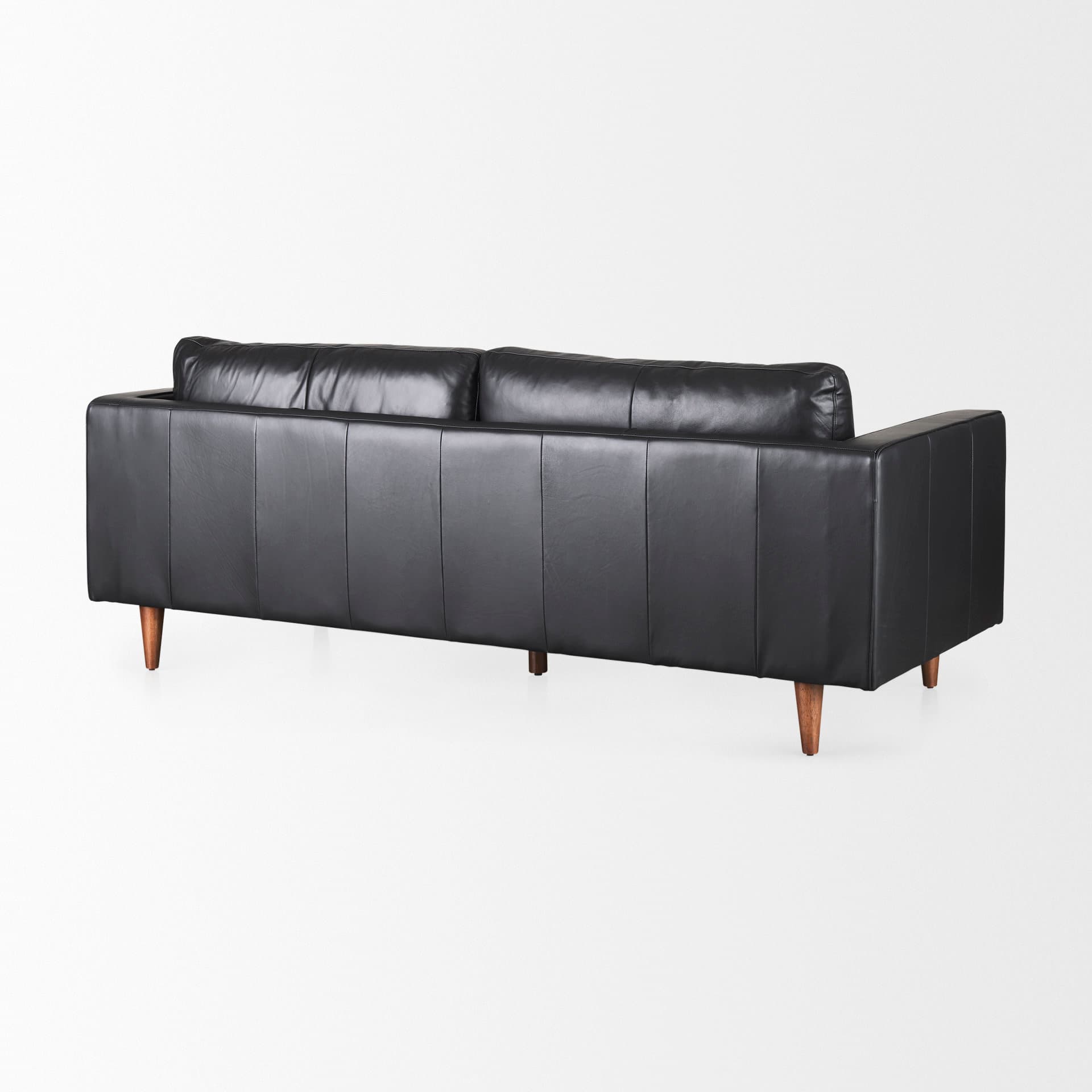 Svend 88.0L x 38.0W x 34.0H Black Leather Sofa — product photograph
