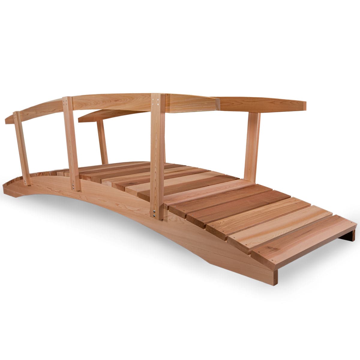 12-Ft Cedar Garden Bridge with Side Rails — product photograph