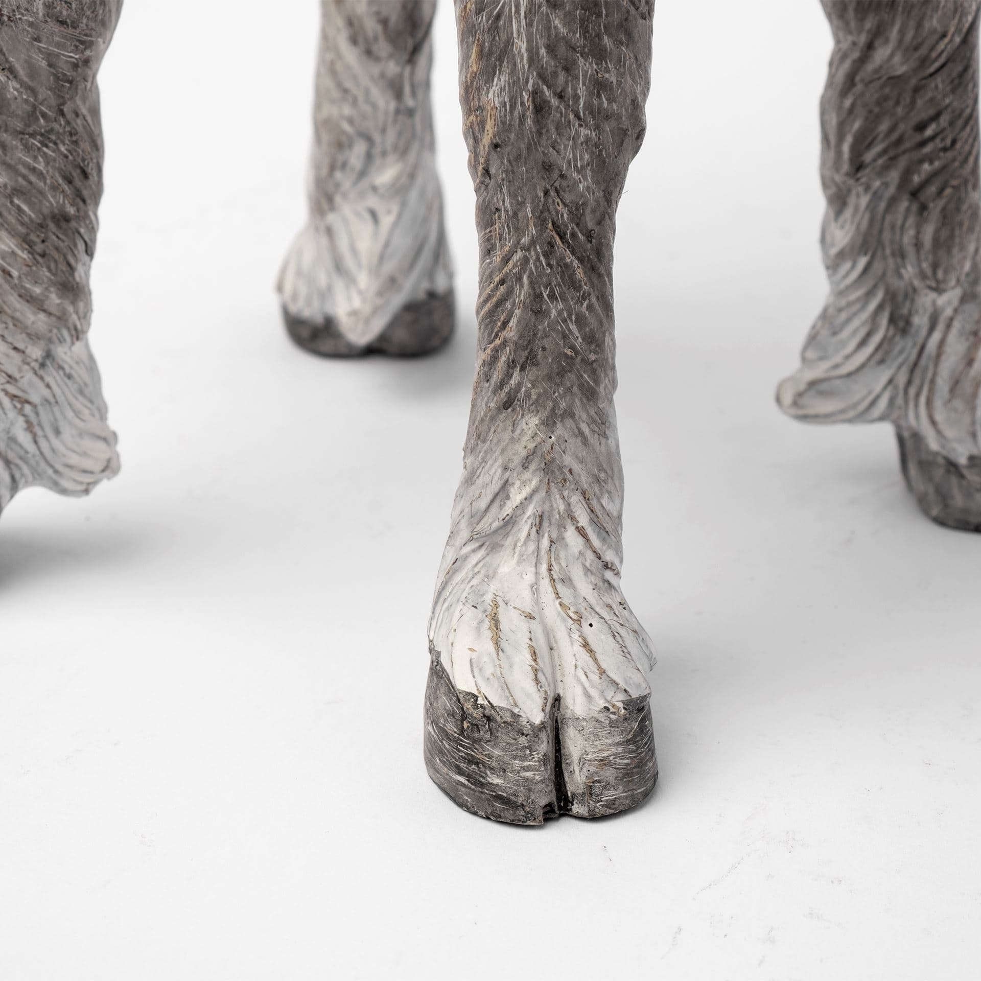 Pan Large Gray Ceramic Hoofed Table Candle Holder — product photograph