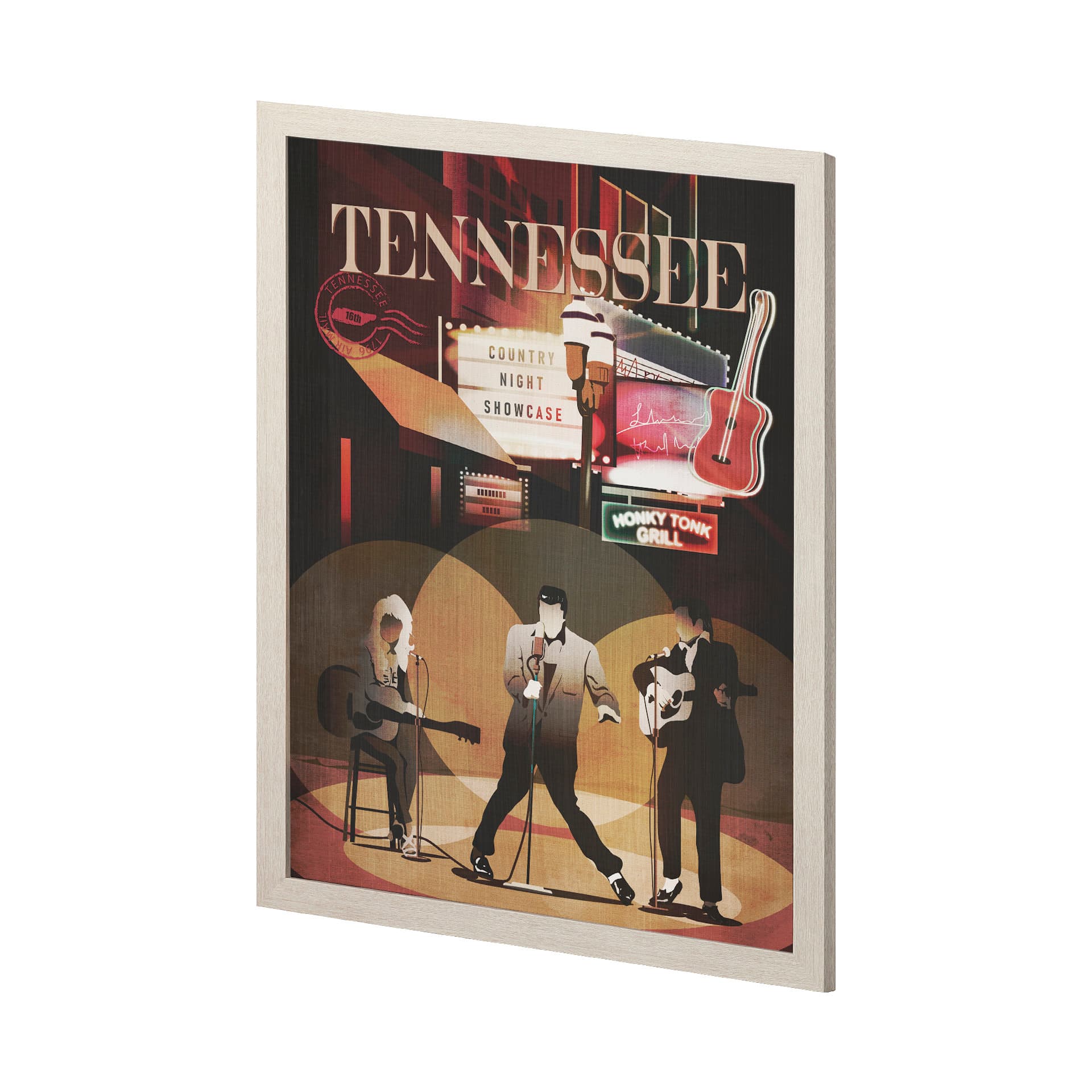 Tennessee Go USA (L) by Mercana Studio a Hand Embellished Decograph Framed Art Print — product photograph