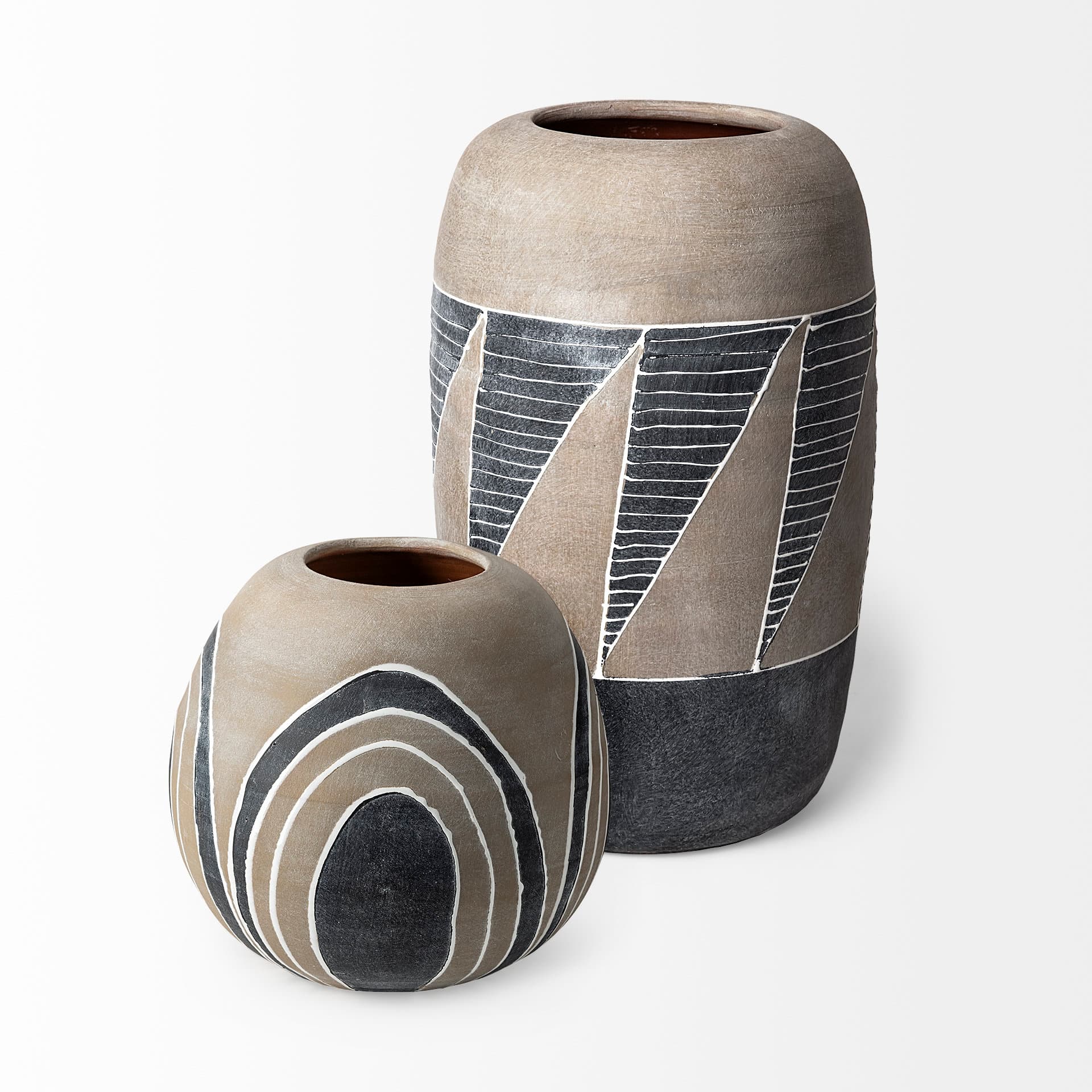 Cove Grey/Brown Ceramic Vase — product photograph